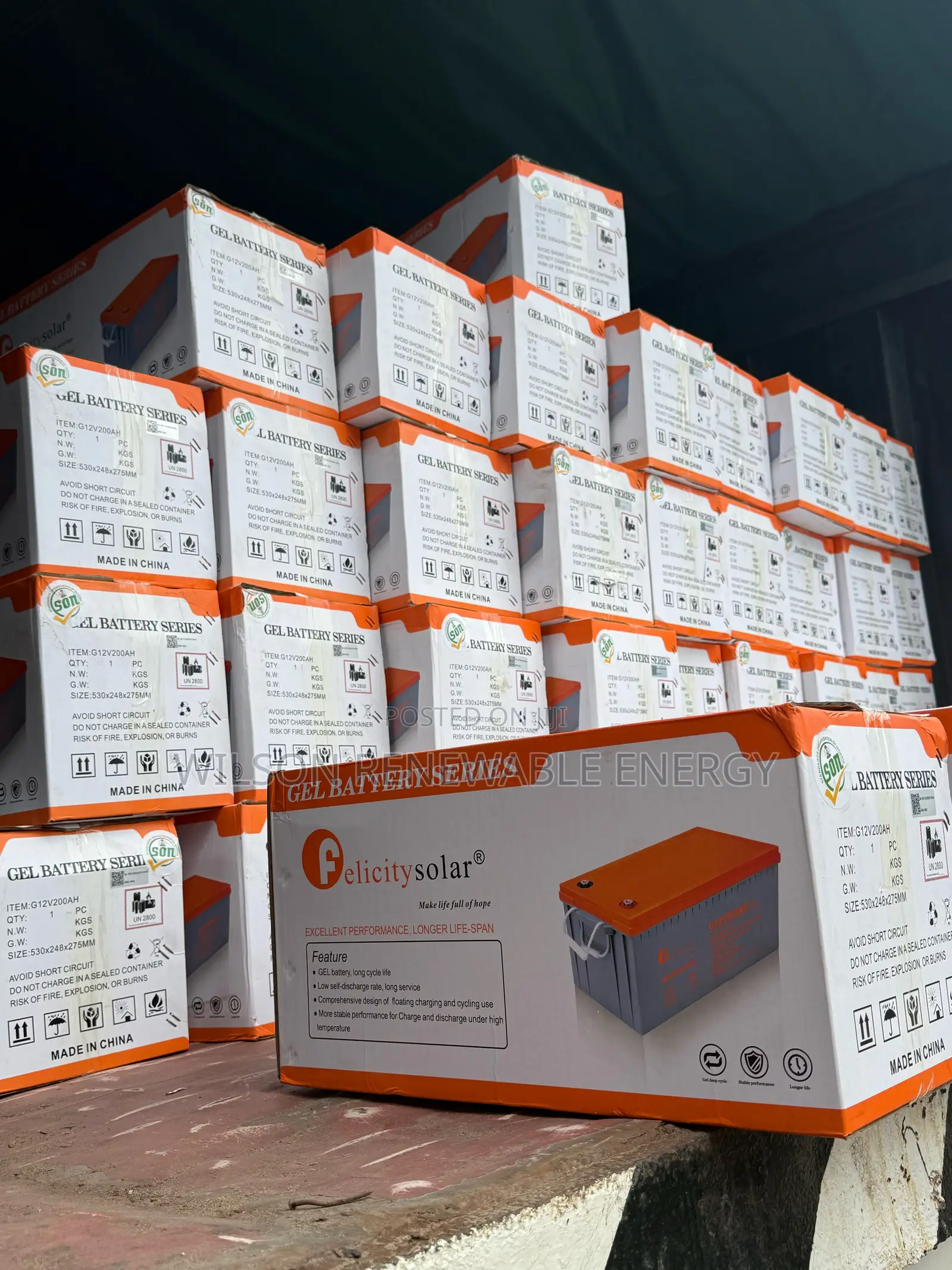 12v 200ah Felicity Gel Battery