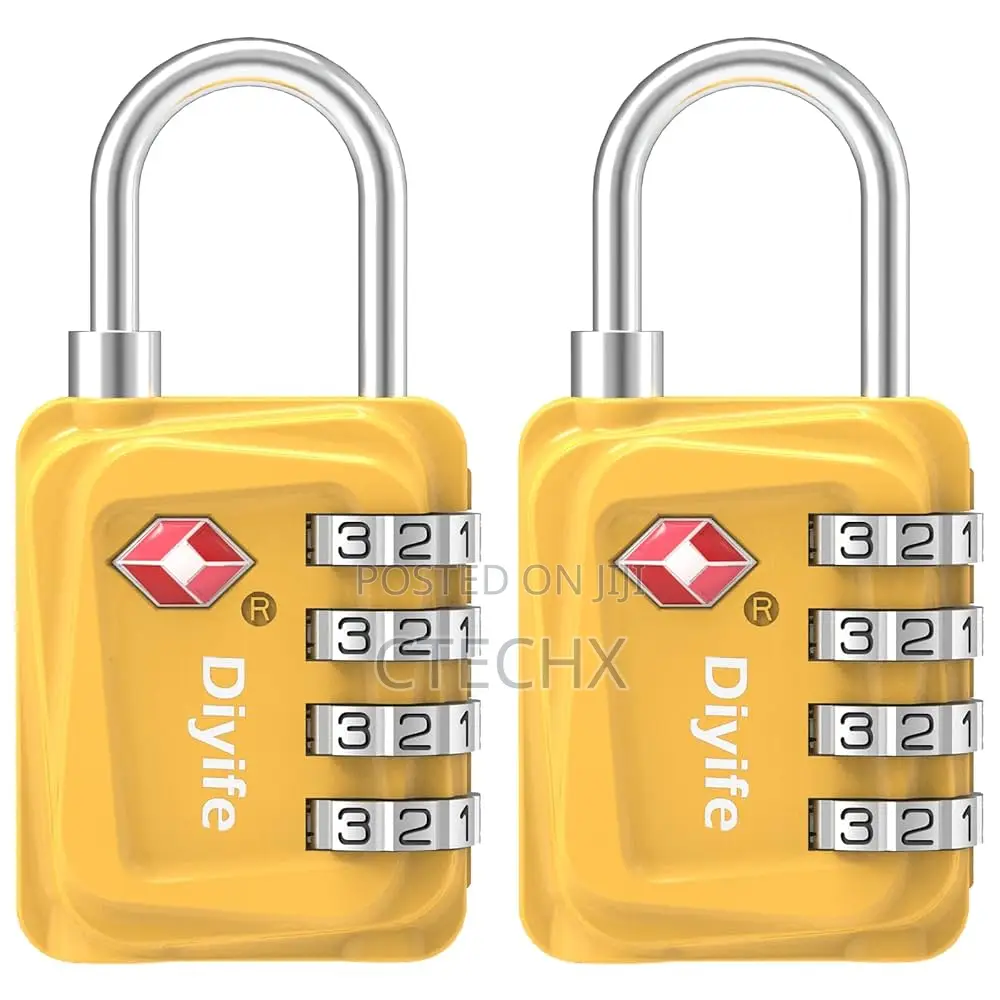 [2 Packs] Diyife 4-Digit Security Padlock (Yellow)