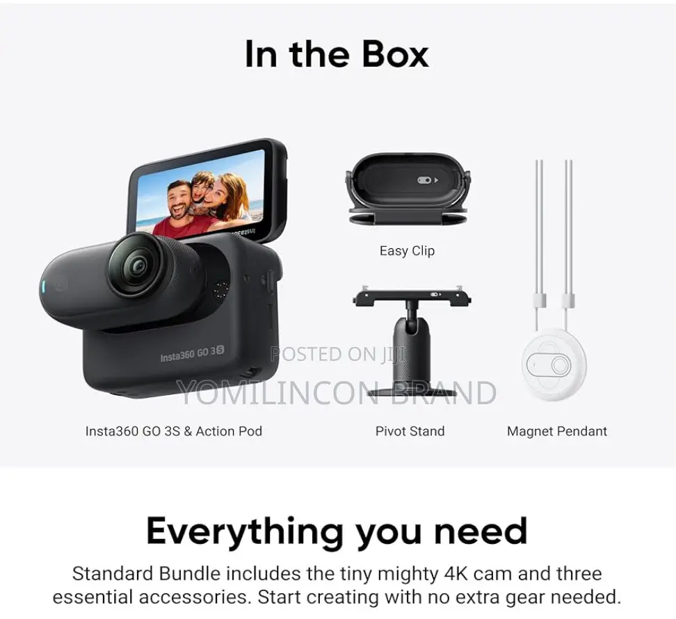 Insta360 Go 3s - 128 Gb Black Tiny Portable Vlogging Camera, Hands