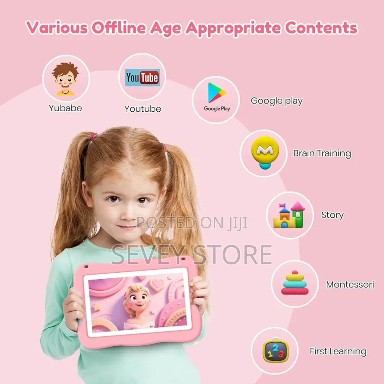 Kids Tablet 7in Toddler Tablet for Kids, Children Tablets for Toddlers