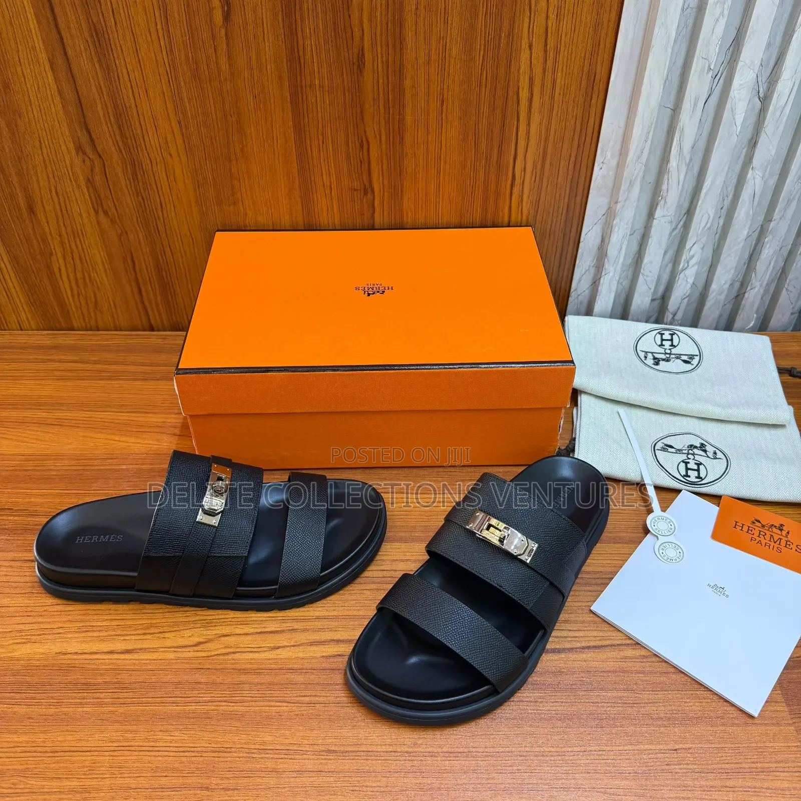 Original Hermes Jackson Sandal. 
Color: Noir / Naturel H.