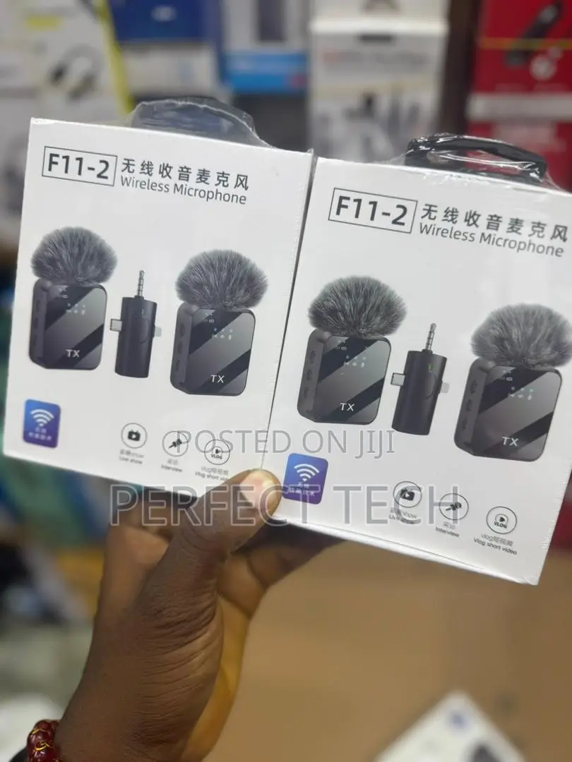 Wireless Lavalier Microphone F11-2 Dual Lapel Mics Type C Smartphones