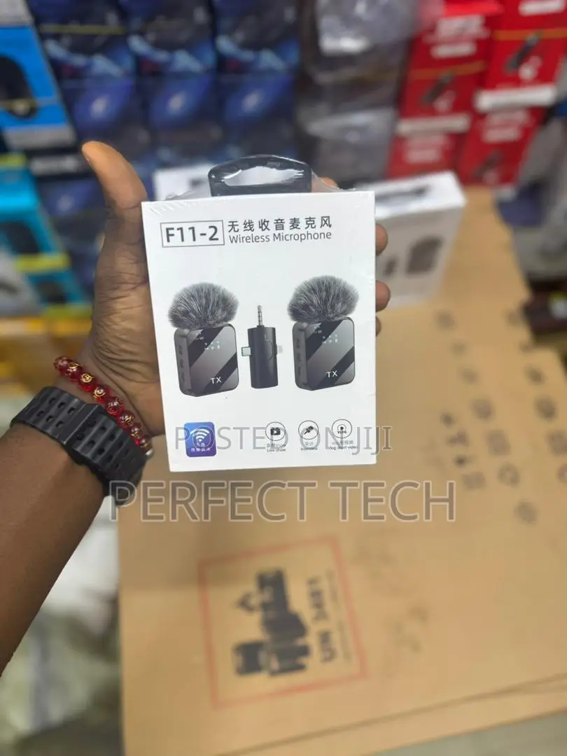 Wireless Lavalier Microphone F11-2 Dual Lapel Mics Type C Smartphones