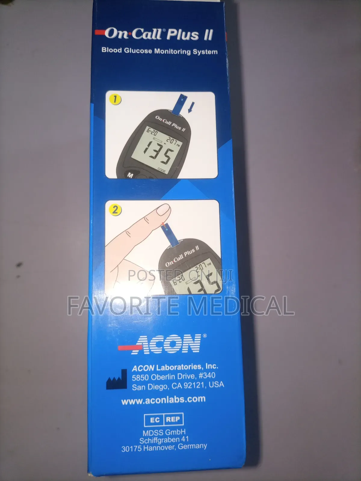 On Call Plus Blood Glucose Monitor With 10 Test Strips