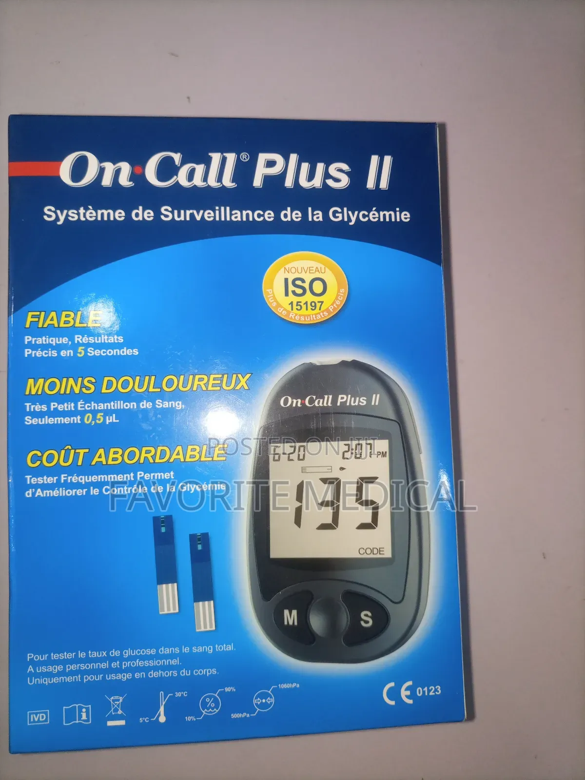 On Call Plus Blood Glucose Monitor With 10 Test Strips