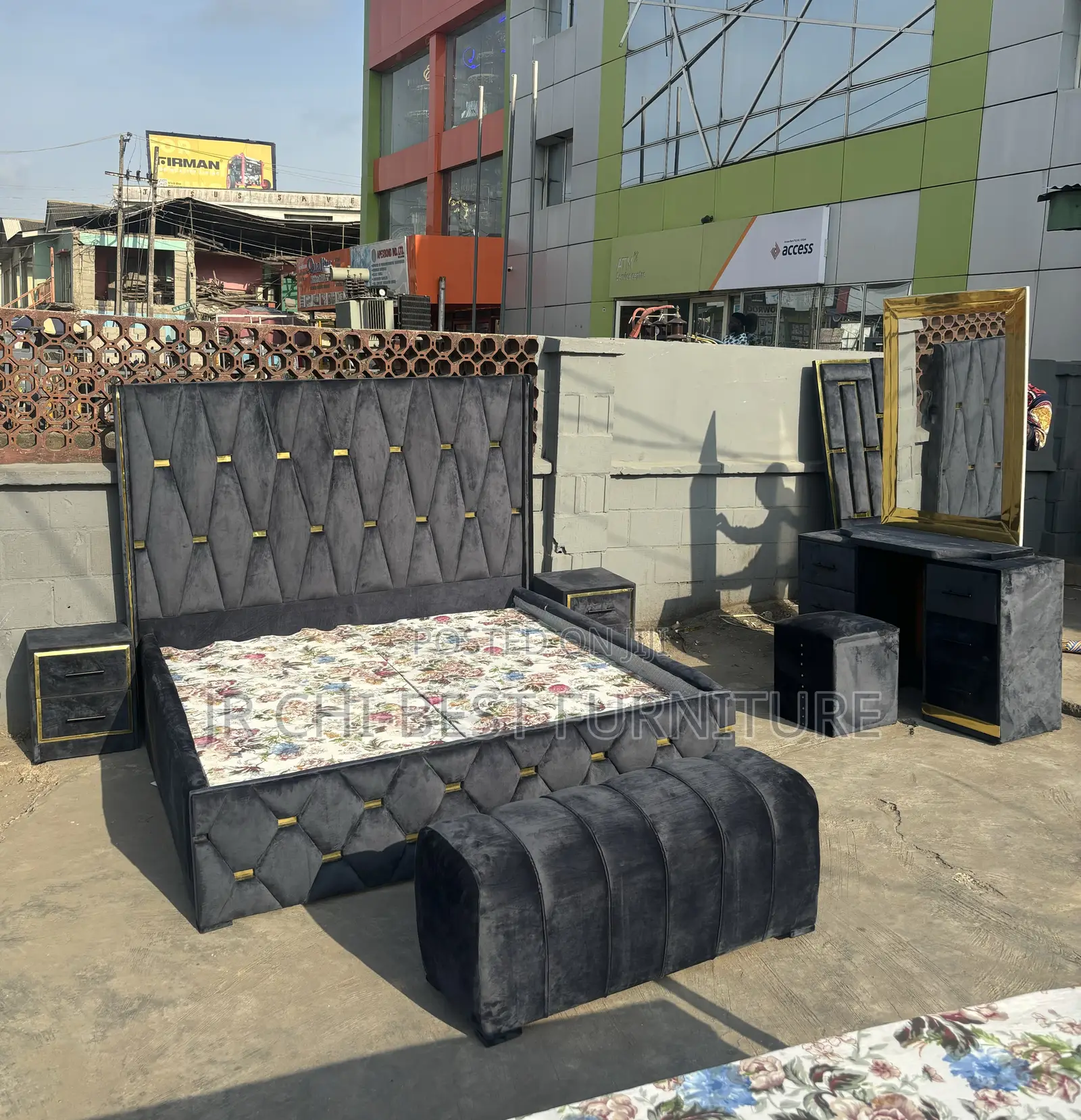 6 by 6 Excellent Bedframe Upholstery Classic Wooden HDF Bedframe