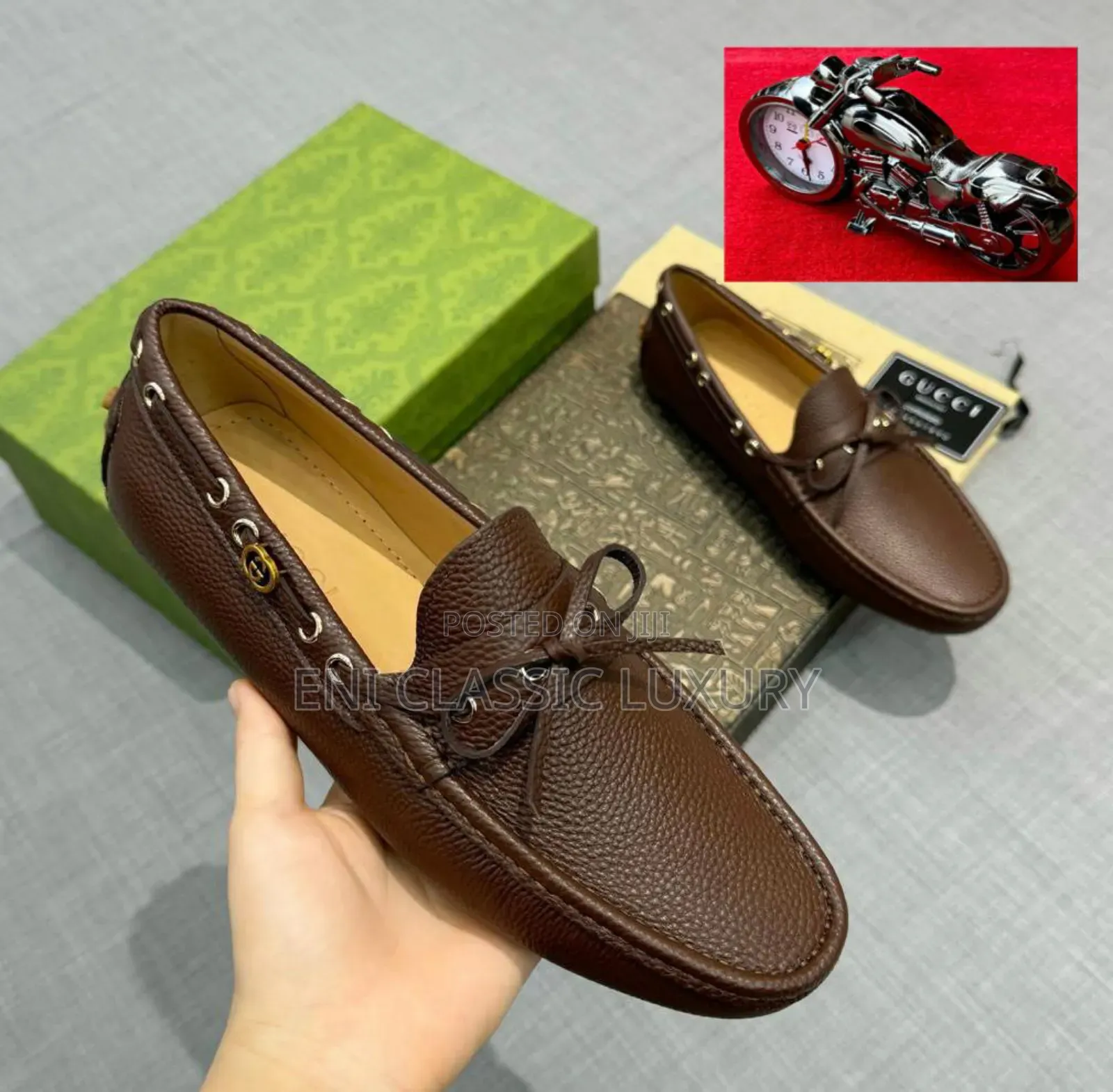Original Luxury Leather Loafers Shoes Collection Gucci Well Banded