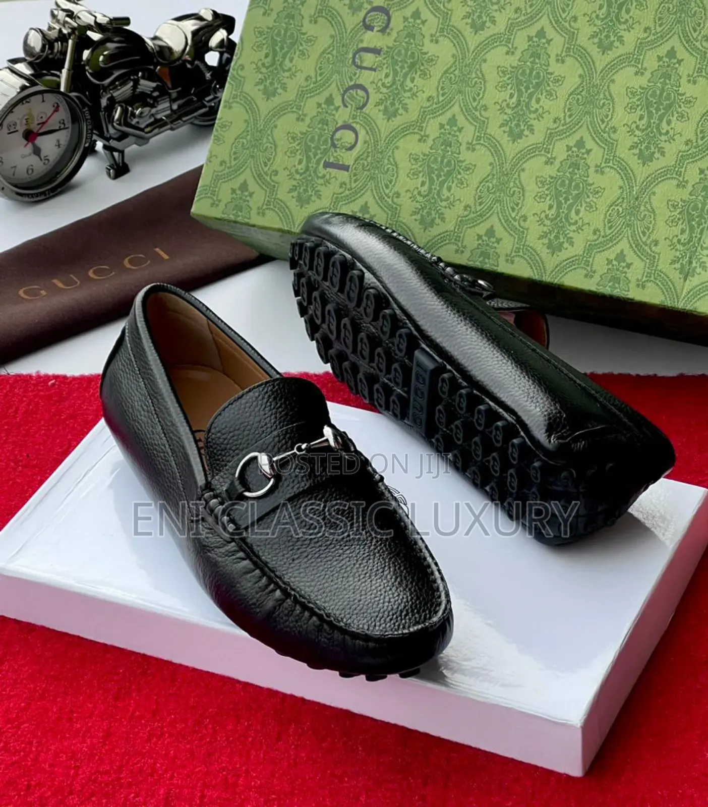 Original Luxury Leather Loafers Shoes Collection Gucci Well Banded