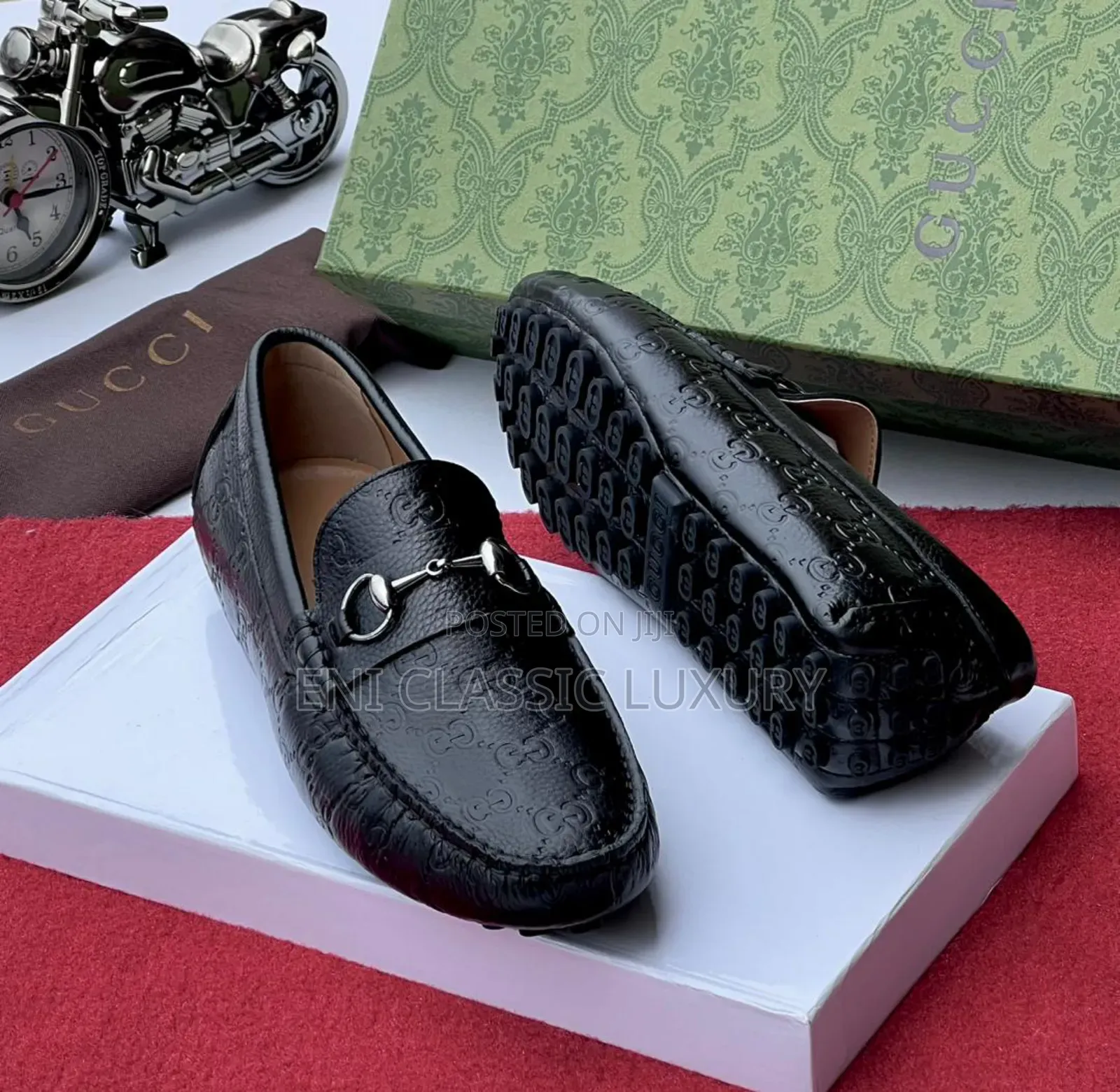 Original Luxury Leather Loafers Shoes Collection Gucci Well Banded