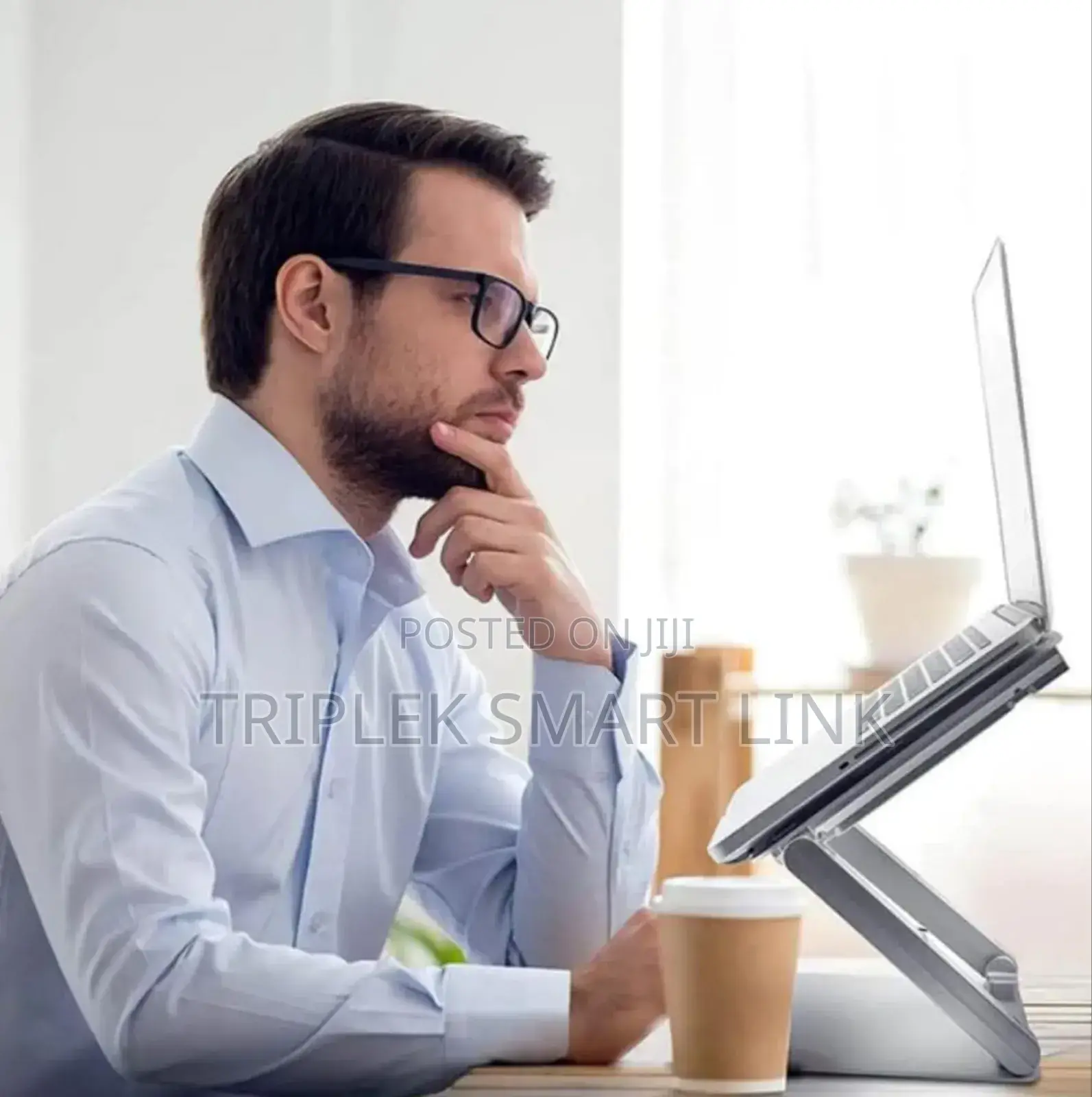 360° Rotating Metal Cooling Fan Laptop Stand Desktop Computer