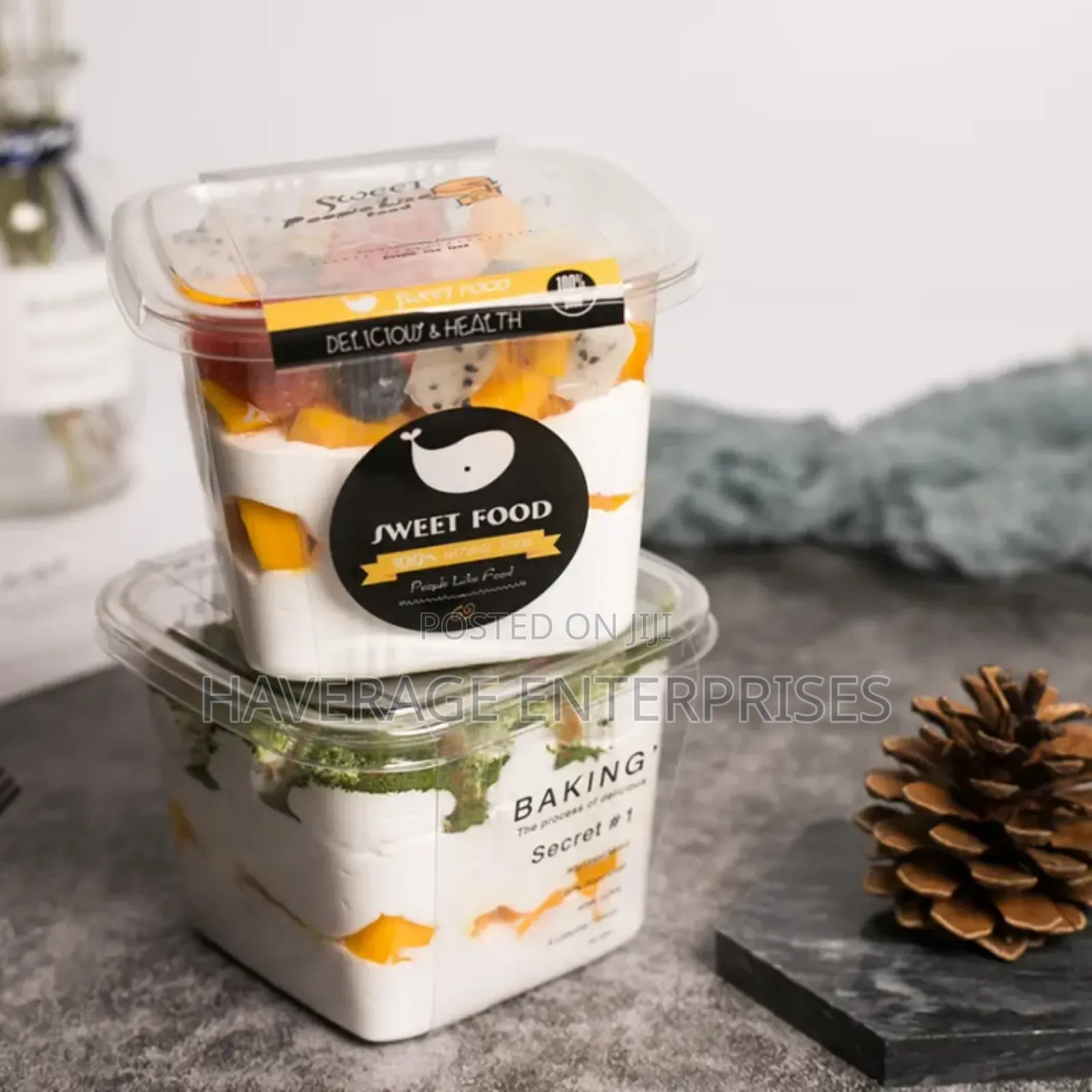 420ml Disposable Mousse Dessert Box With Lid 500 Pces