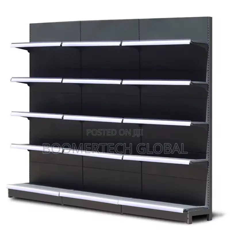 Supermarket Store Shelves Single Side Black