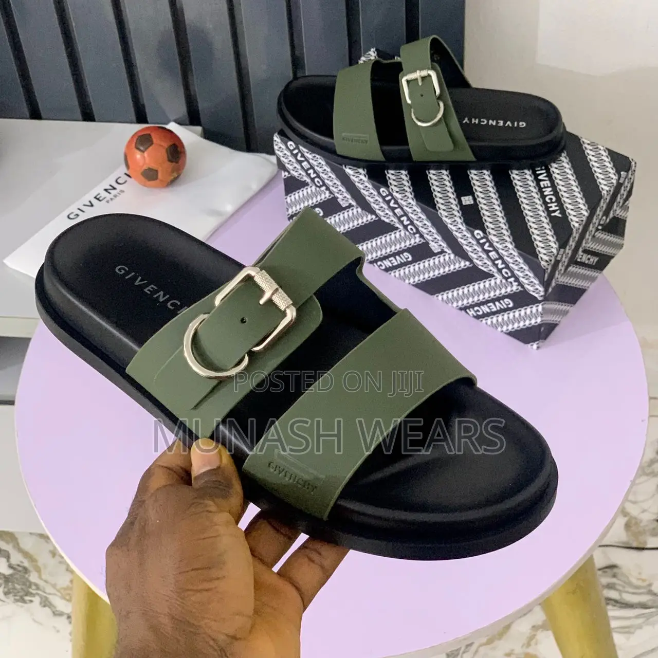 Pedro Leather Slipers Available On Green And Brown
