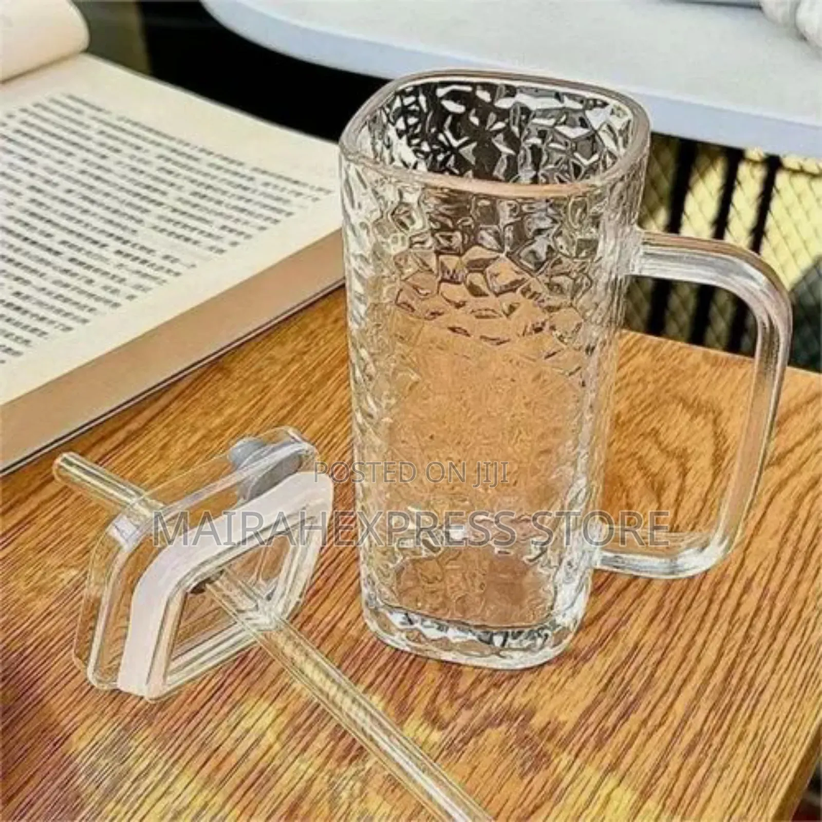 2pcs 250ml/8.5oz Clear Glass Straw Cup,