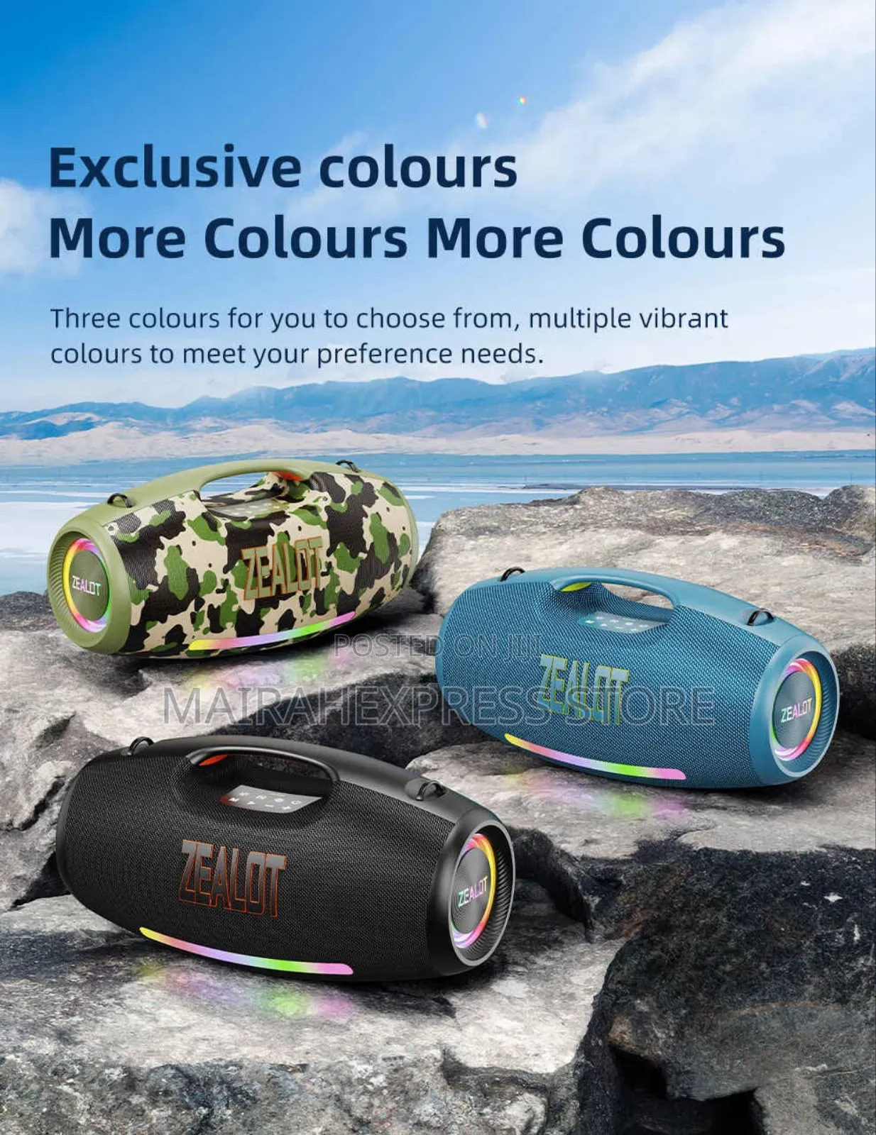 Zealot 250w Super Bass Bluetooth Speaker With 48000mah Battery S89