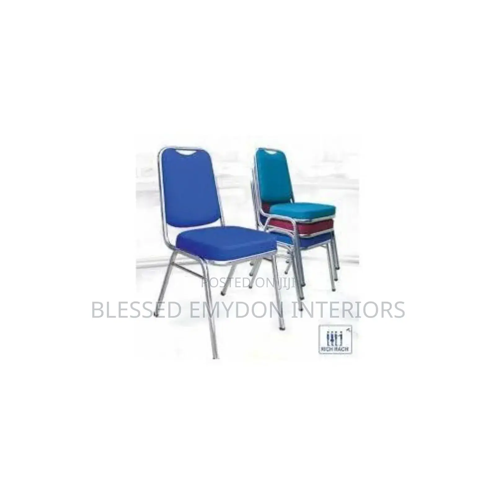 10 Piece of Luxury Premium- Banquet Chair (Stainless Leg)Blue