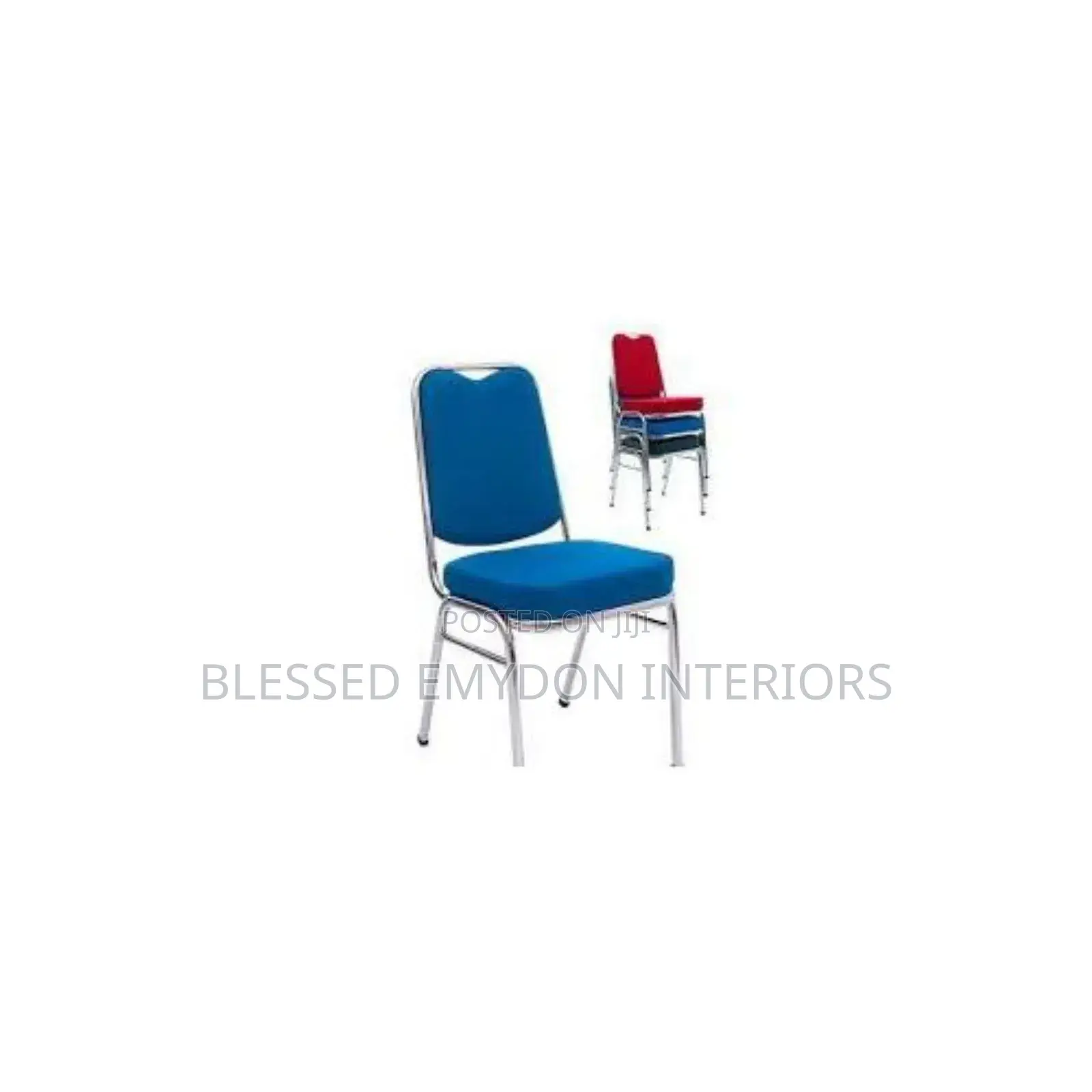 10 Piece of Luxury Premium- Banquet Chair (Stainless Leg)Blue