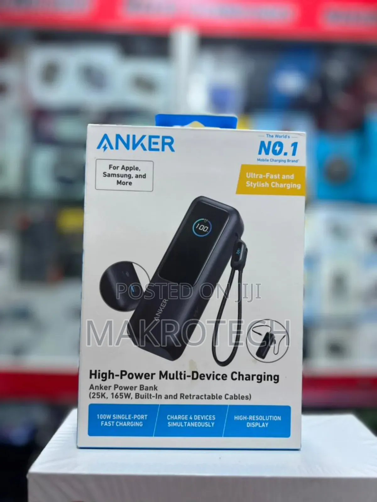 Anker Laptop Power Bank (, 165w, Built-in and Retractable Cables)