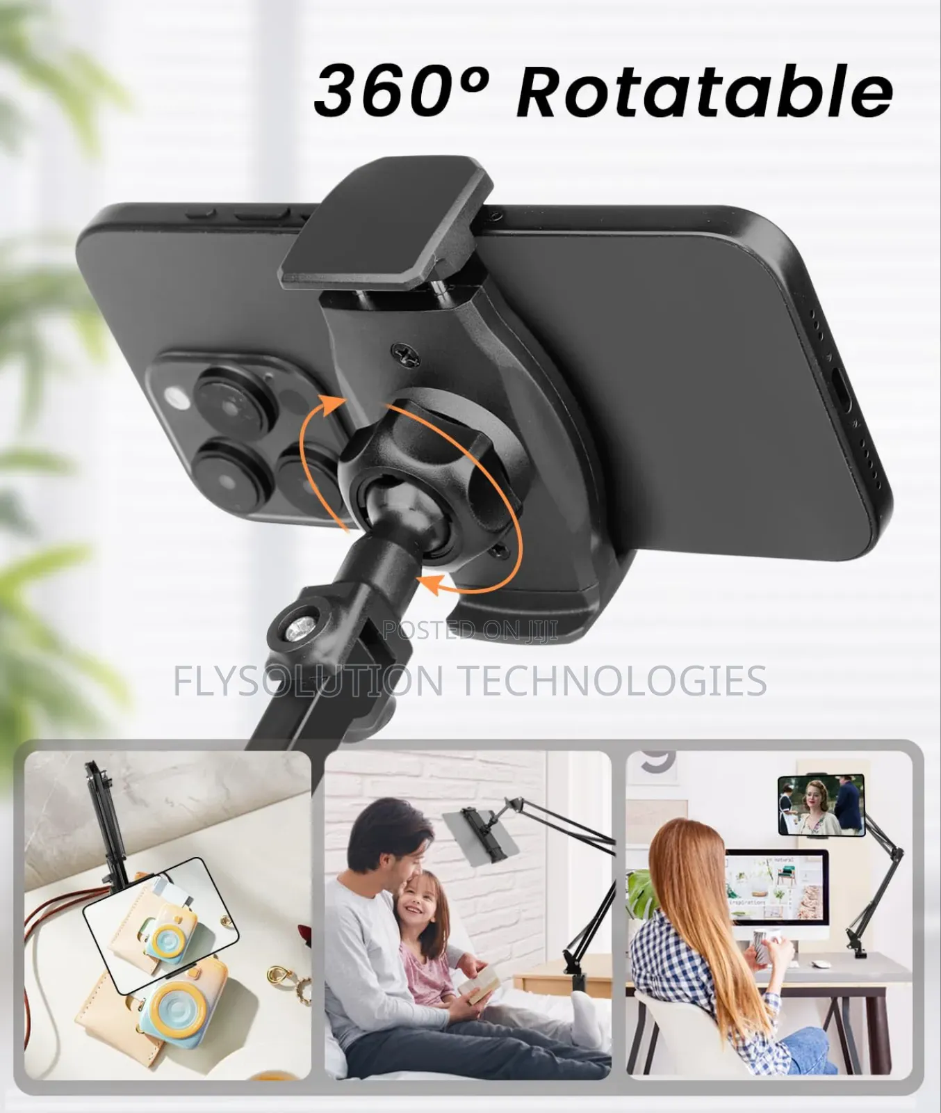 360 Degree Rotatable Tablet Holder Flexible Arm for Phones Tablets