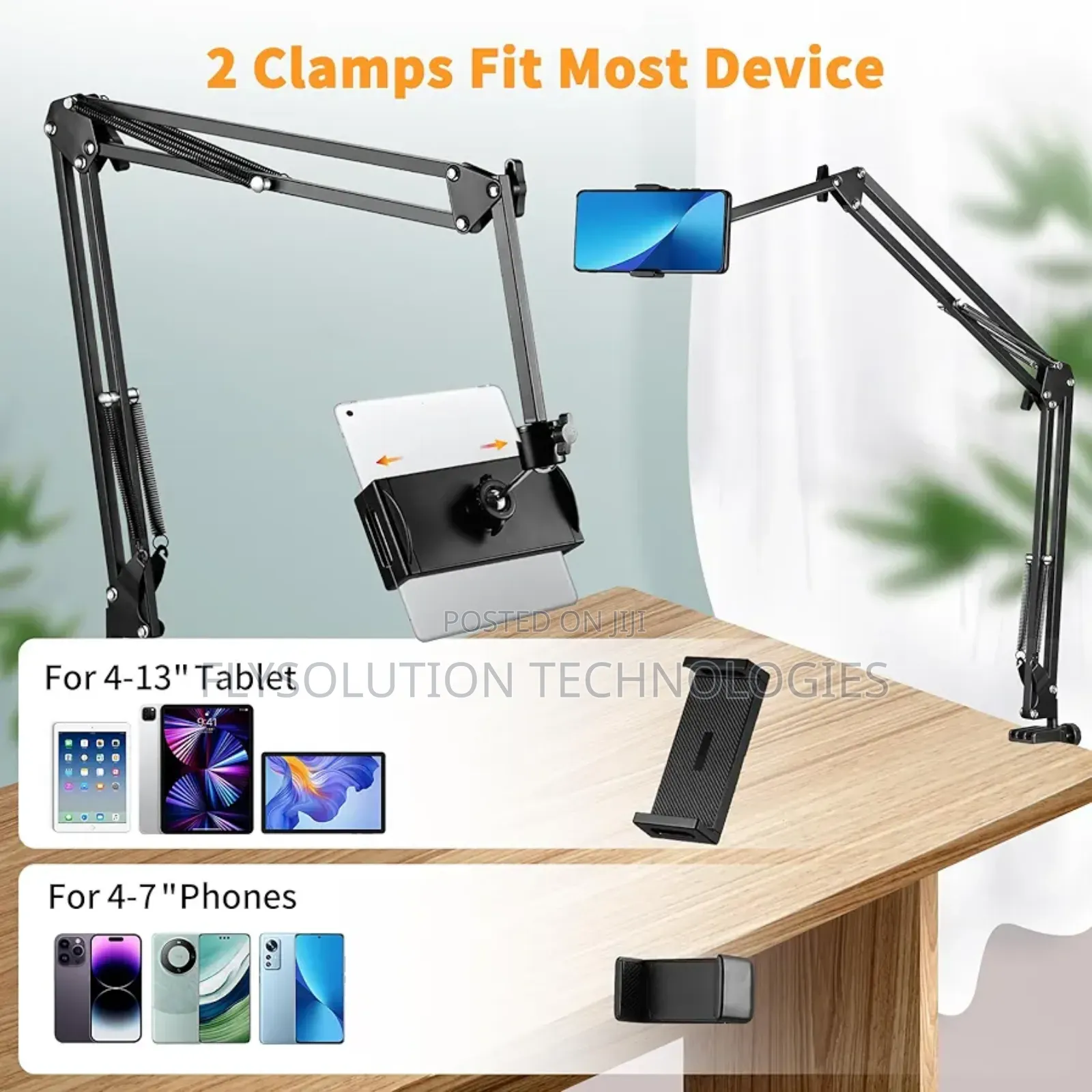 Adjustable Tablet Mount Articulating Arm Phone Tablet Holder Clamp