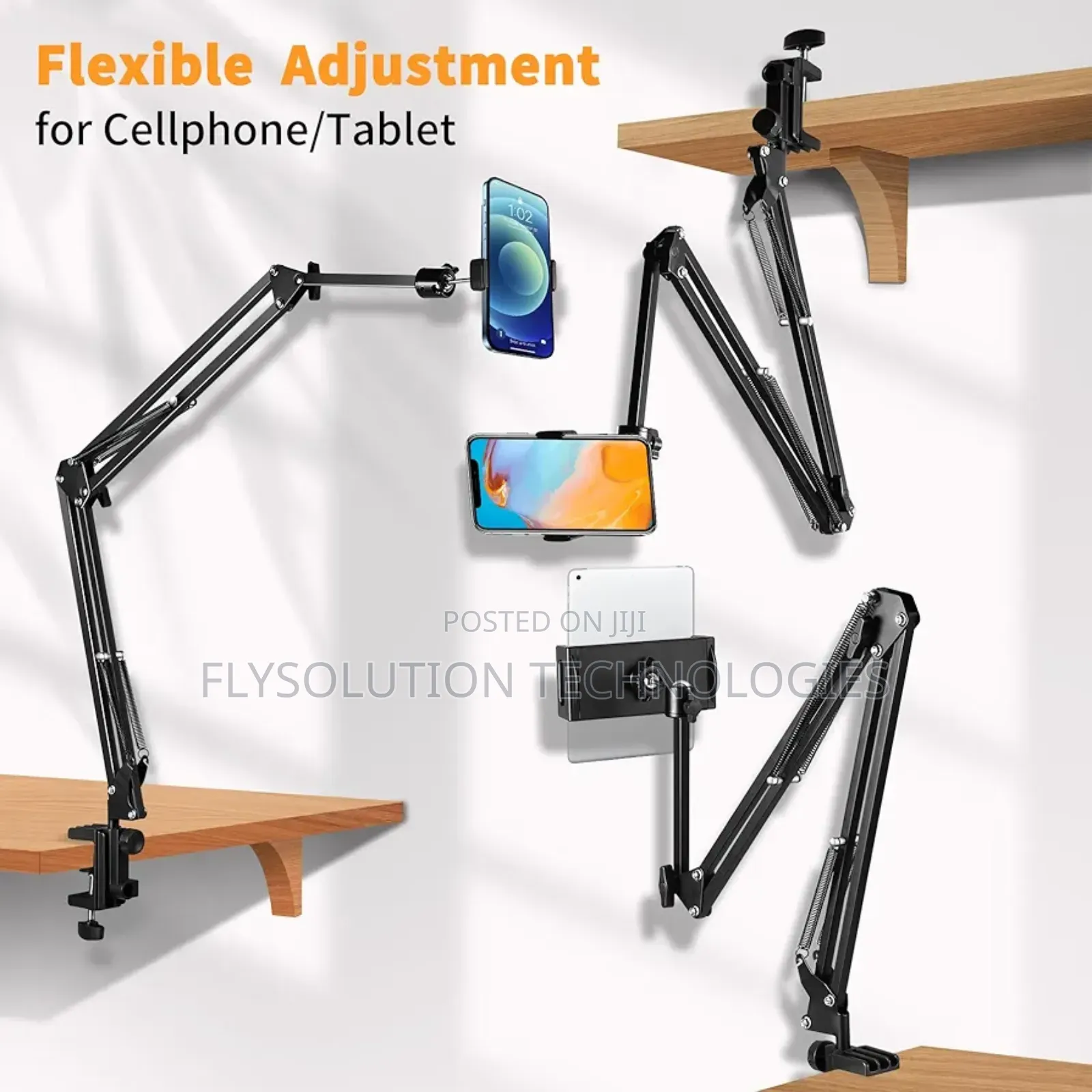Adjustable Tablet Mount Articulating Arm Phone Tablet Holder Clamp