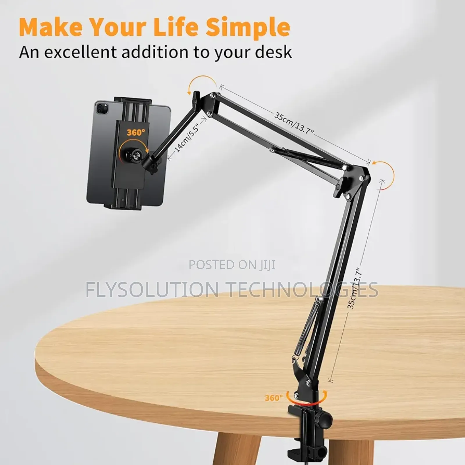 Adjustable Tablet Mount Articulating Arm Phone Tablet Holder Clamp