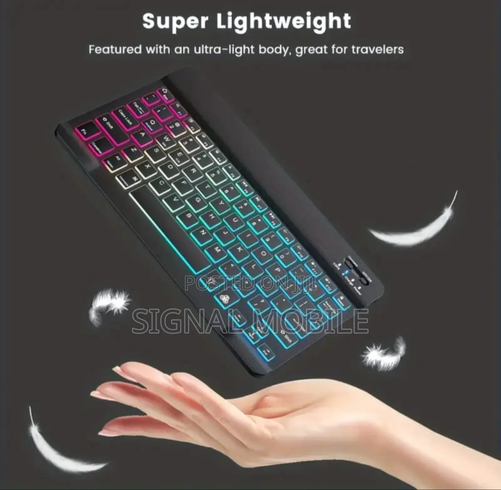 Wireless Backlit Keyboard Ergonomic Rainbow Backlight