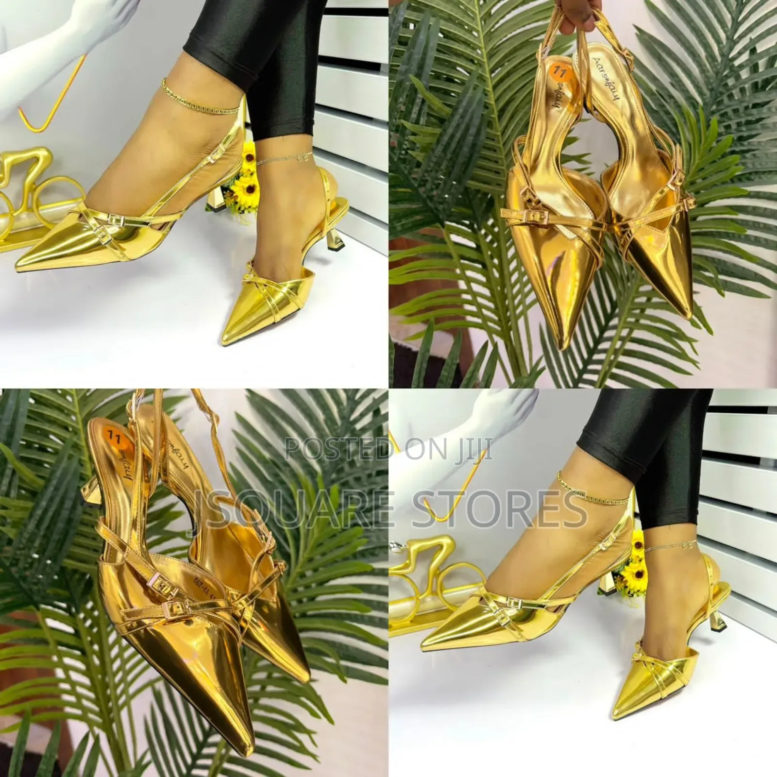 Kitty Heels Gold Sandals Size 37 - 42