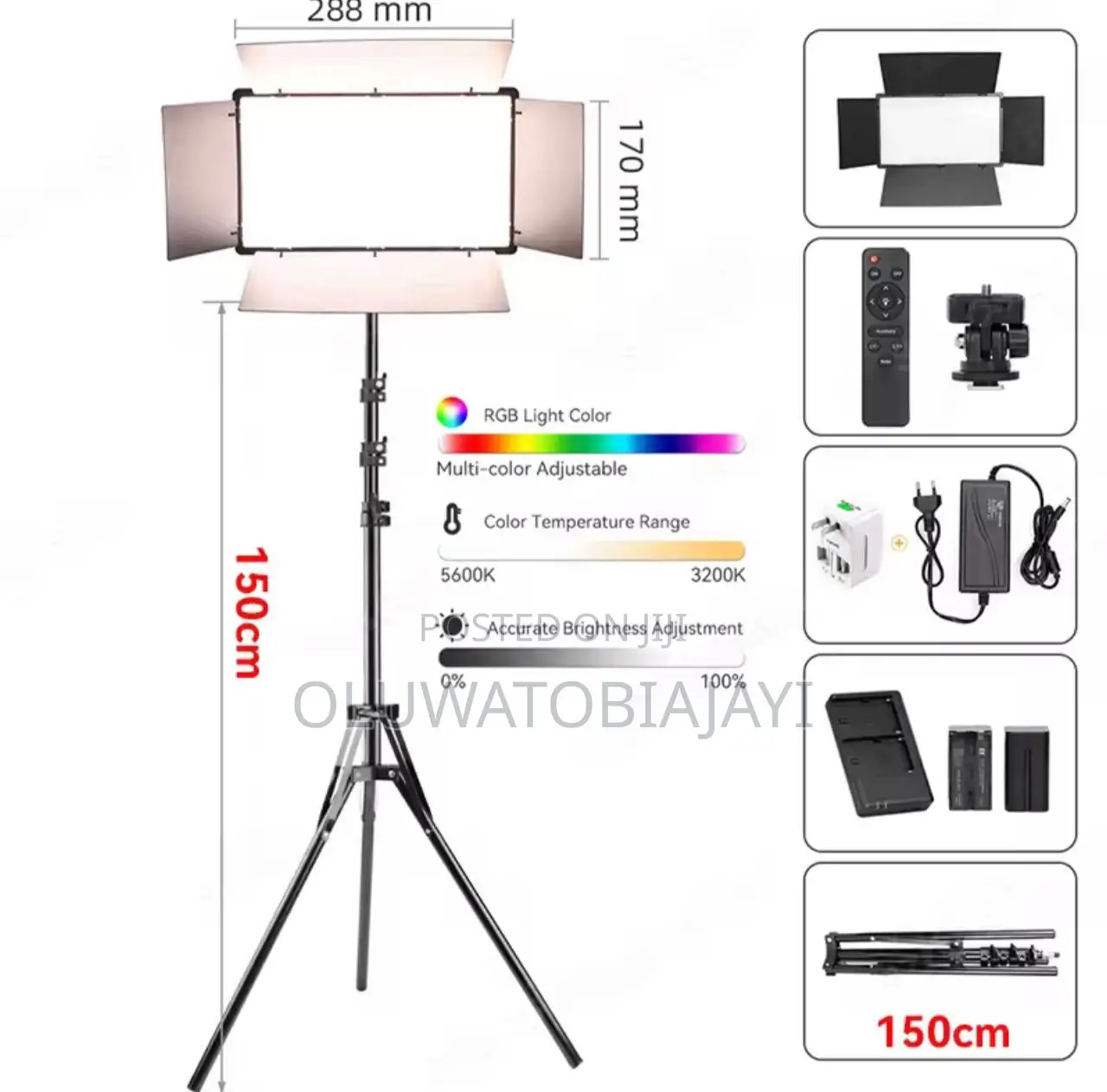 Led-600 Led Video Light Panel With Remote Control Bi-color 3200-5600k