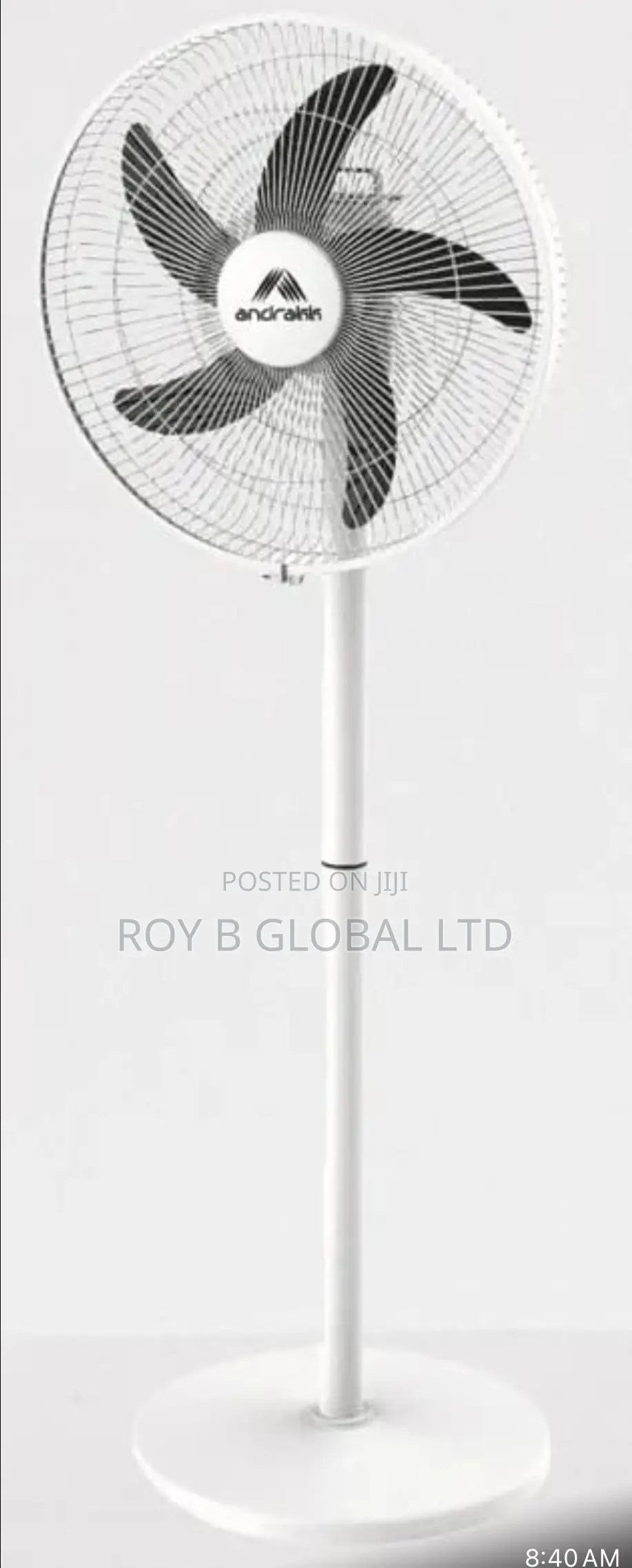 16” 5 in 1 Solar Rechargeable Standing Fan