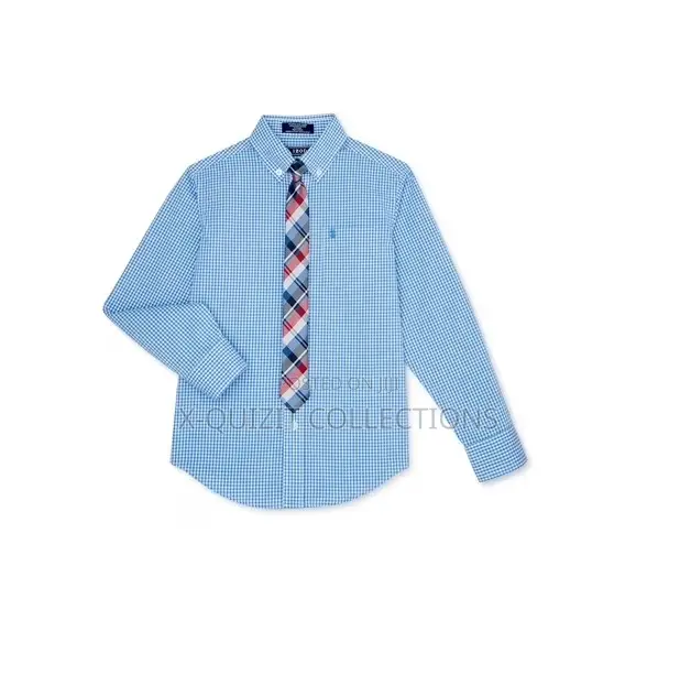 Izod Boys Long Sleeve Shirt Tie