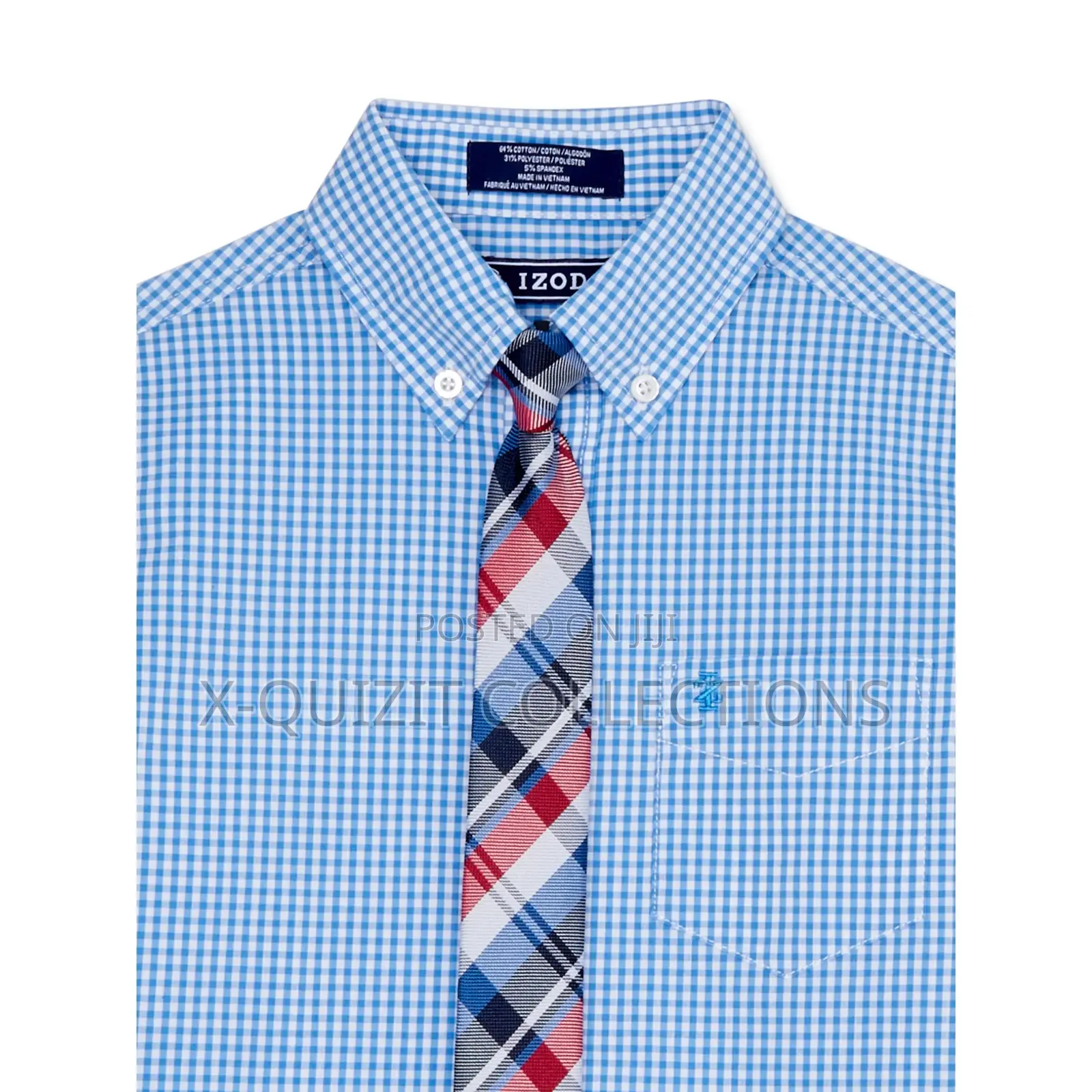 Izod Boys Long Sleeve Shirt Tie