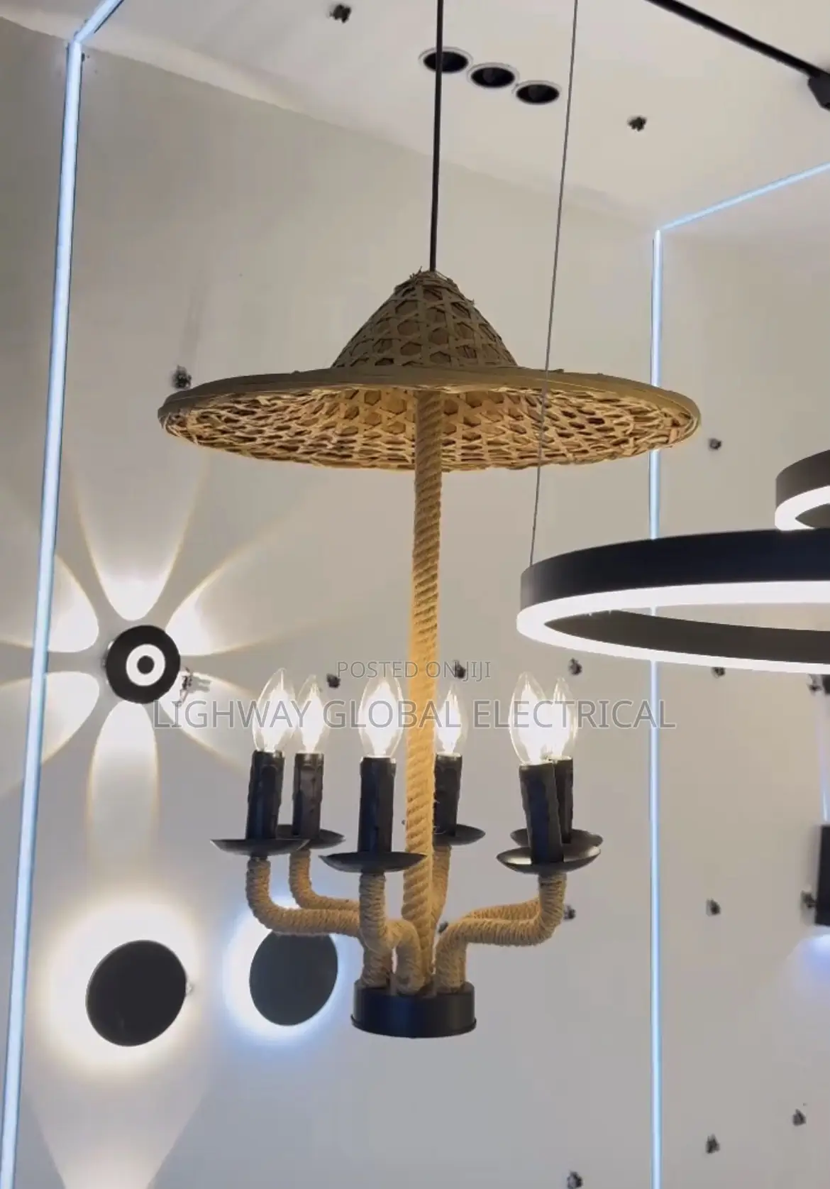 Industrial Style Bar Chandelier Wooden Crafted Chandelier