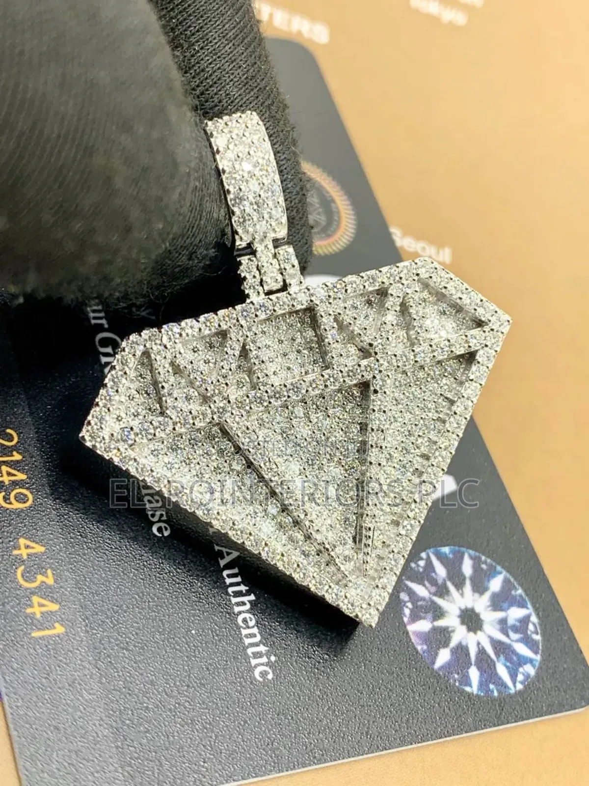 VVS Moissanite Diamond-Shaped Pendant and Tennis Necklace
