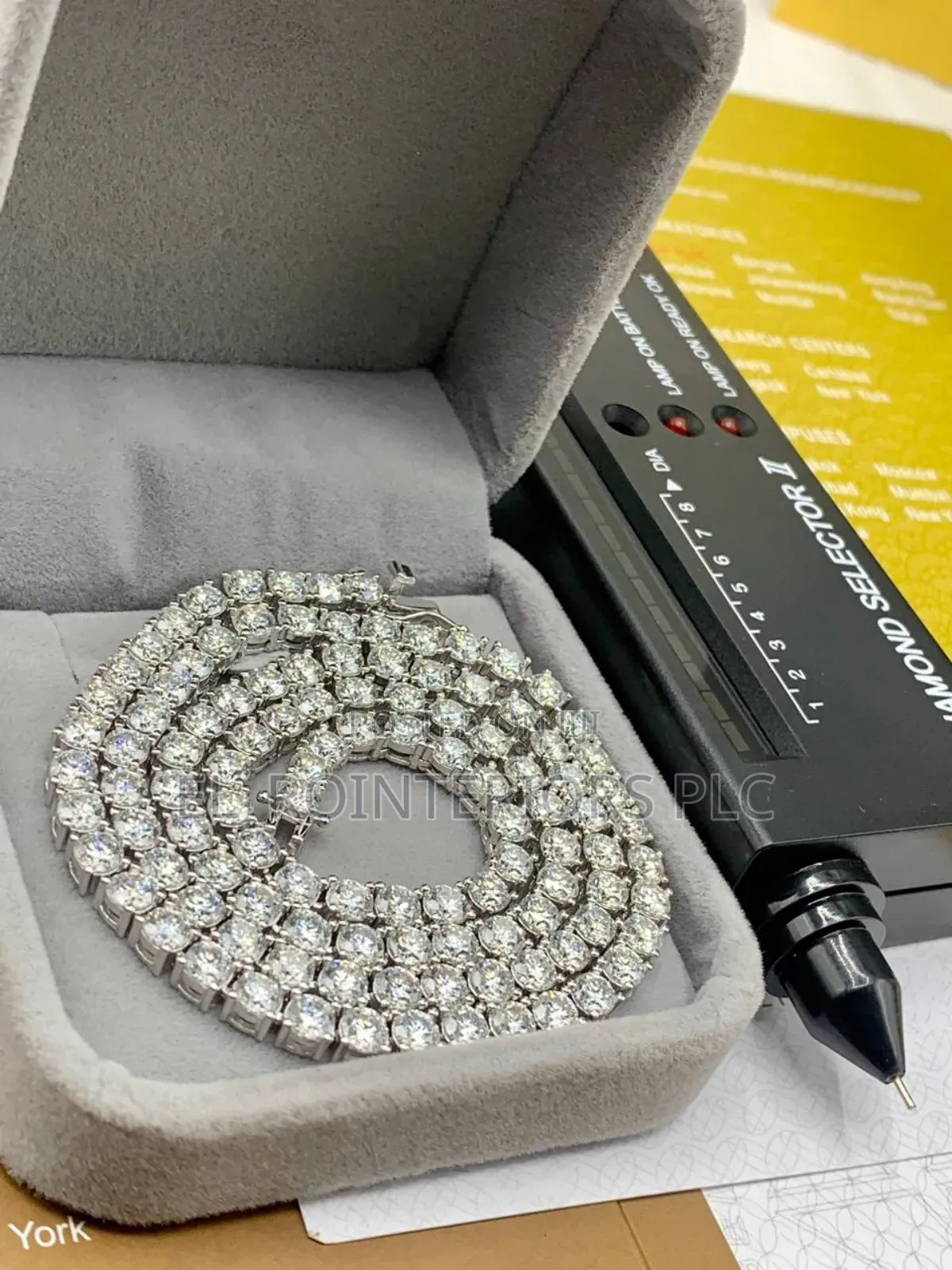VVS Moissanite Diamond-Shaped Pendant and Tennis Necklace