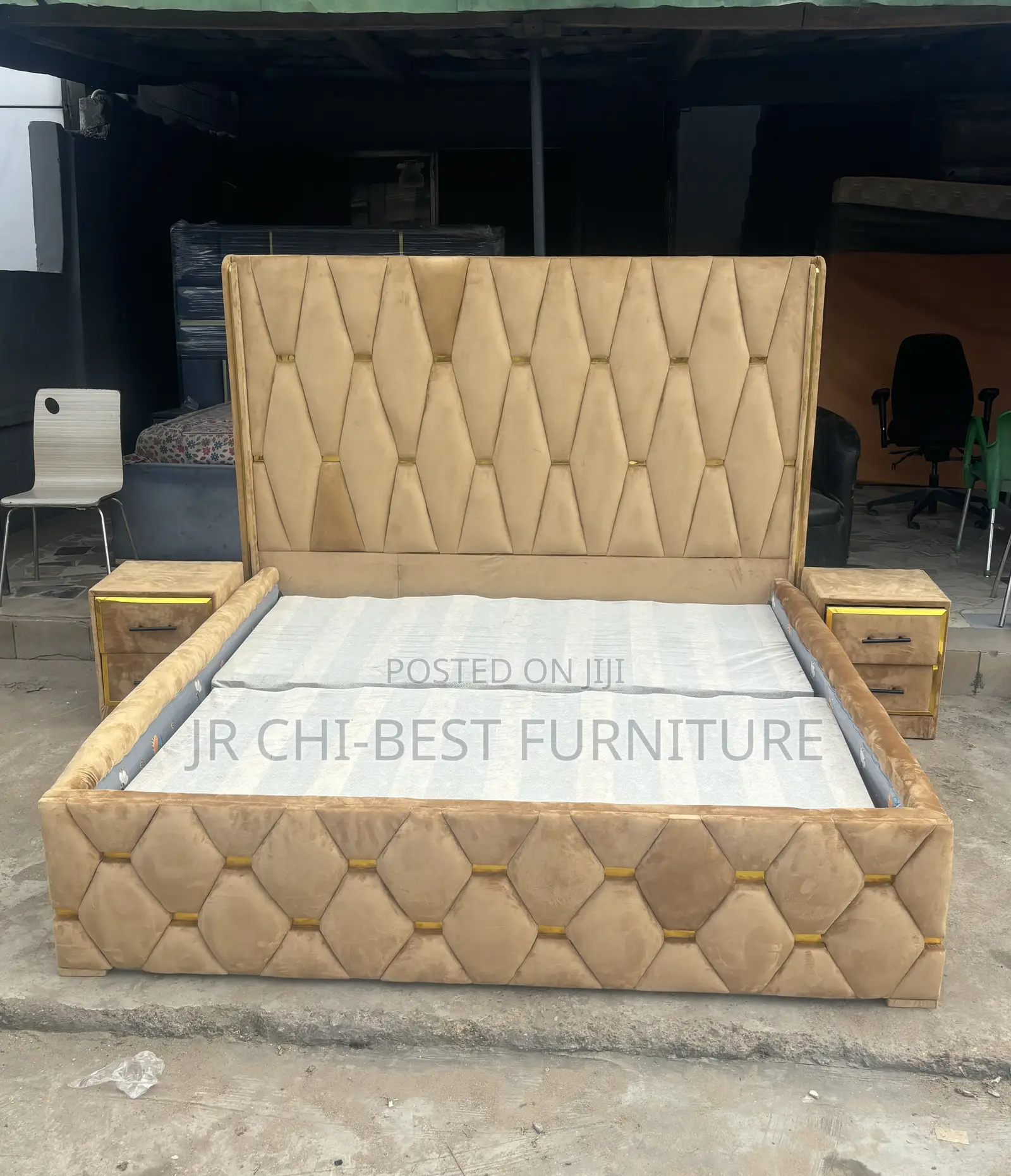 Unbeatable Quality 6 by 6 Padded HDF Wooden Upholstery Bedframe