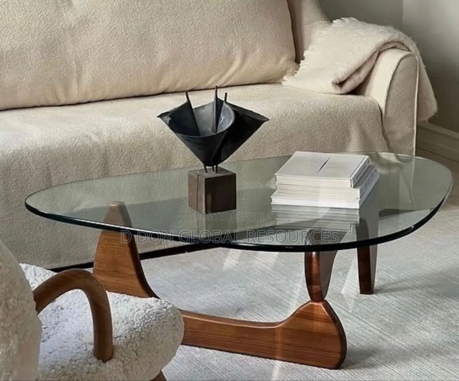 Wooden Centre Table With Glass Top