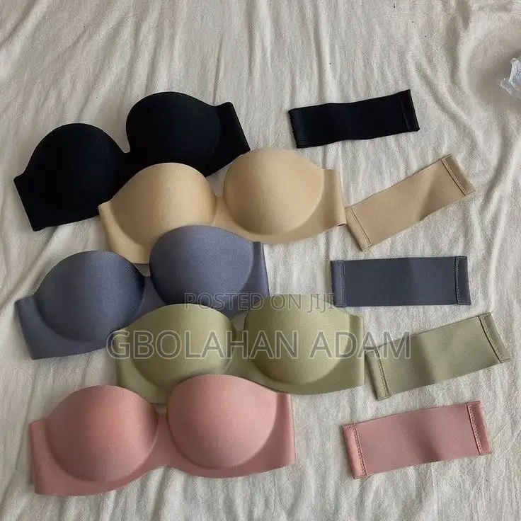 Beige Clear Customizable Strapless Bra Set