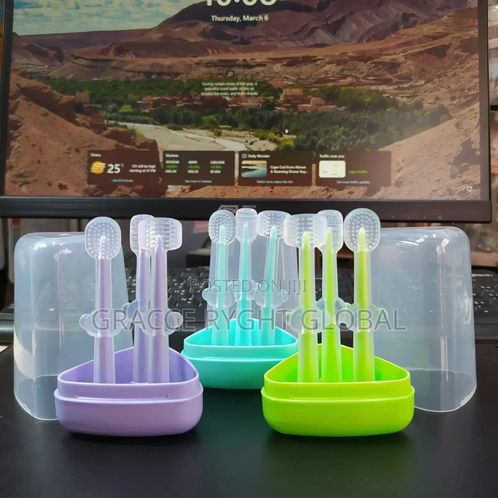 3pcs Silicon Soft Bristle Baby Toothbrush Brush