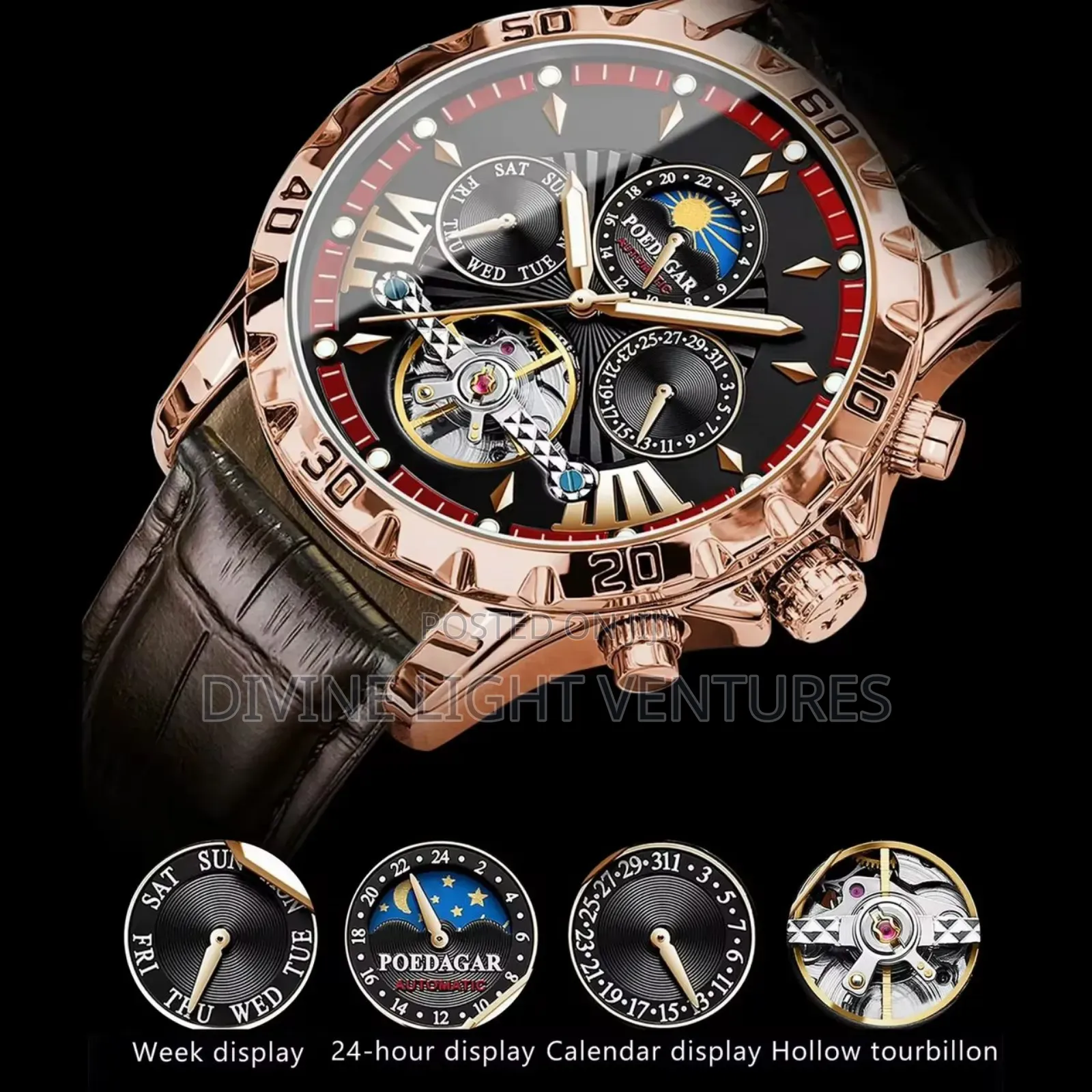 Beautiful Poedagar Leather Watch