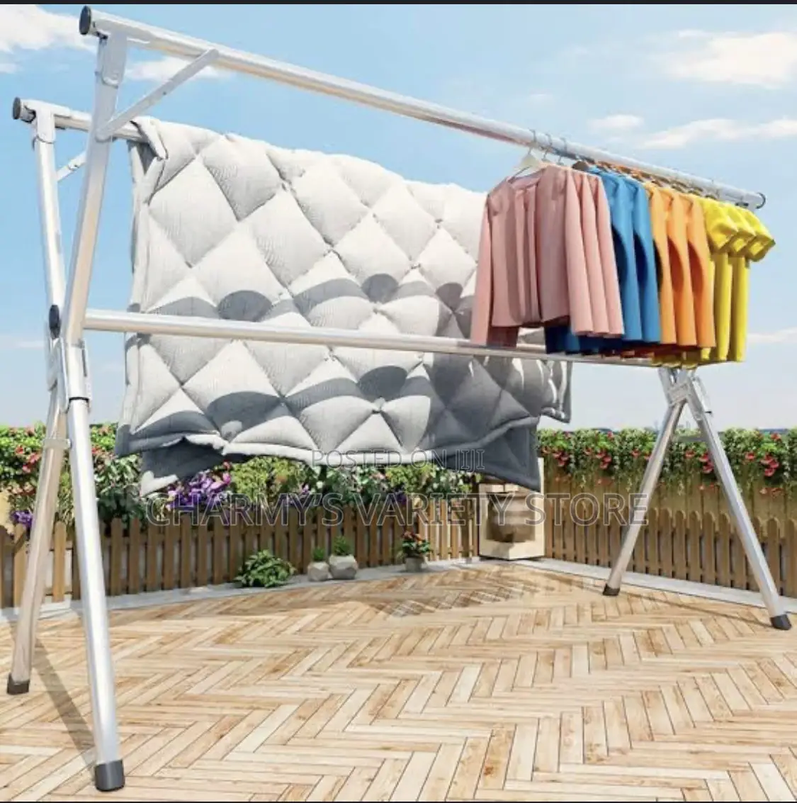 Outdoor Foldable Telescopic and Clothes Dryer Hanger- Rack