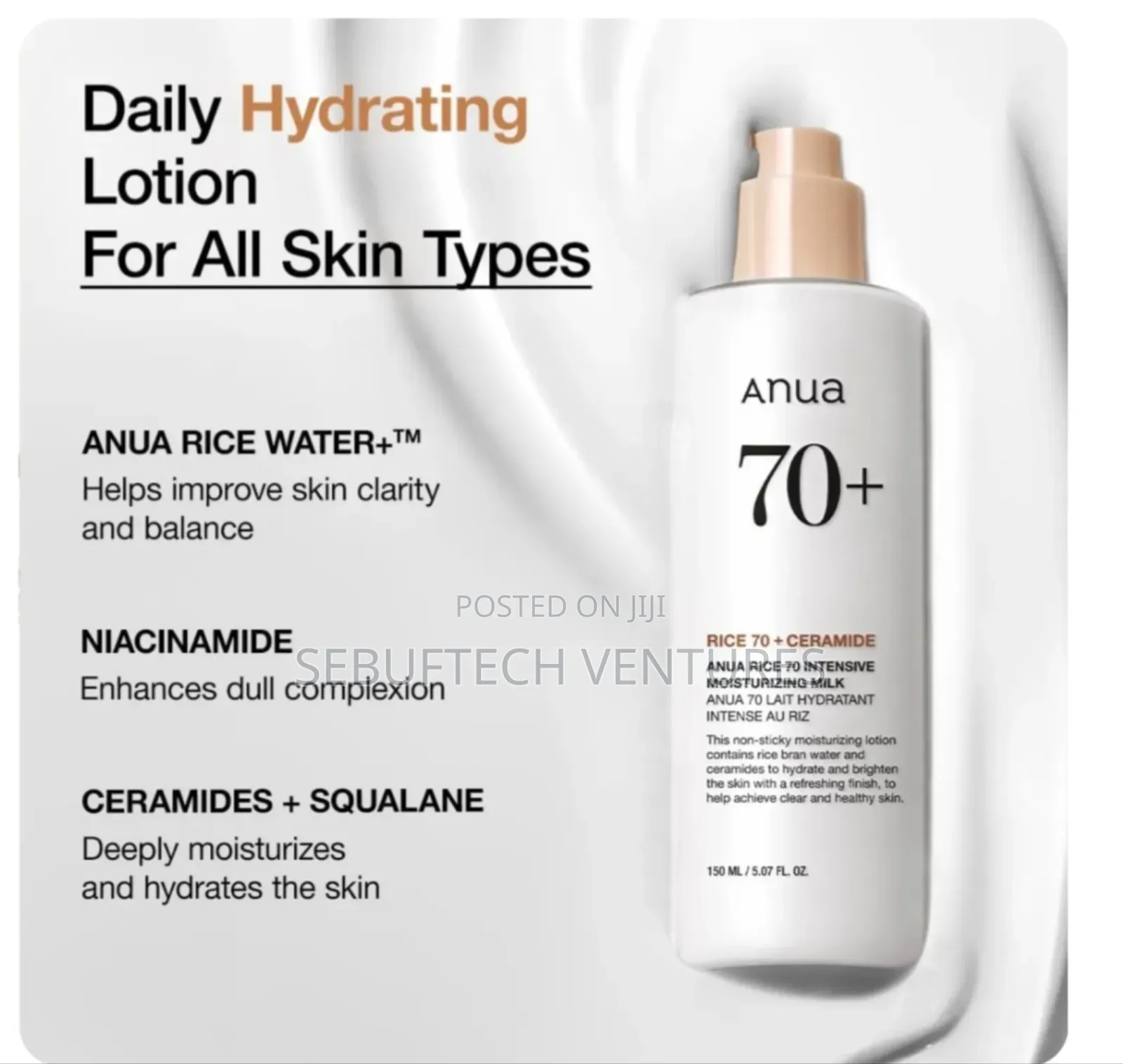 Anua Rice 70 + Ceremide Intensive Moisturizing Milk - 150ml