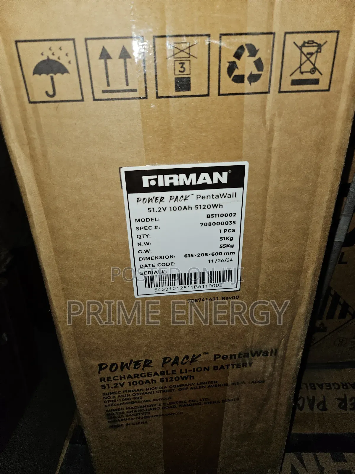 Firman 5kwh Lithium Ion Battery 48v