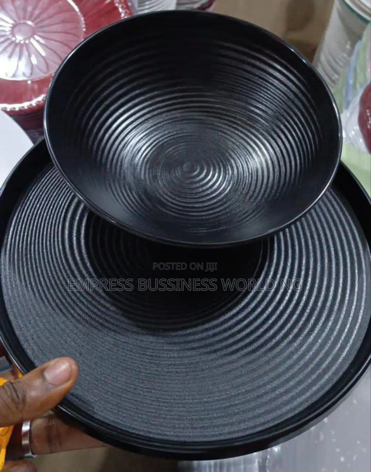 12 PCS Super Thick Mated Big Flat and Bowl Unbreakable Plates