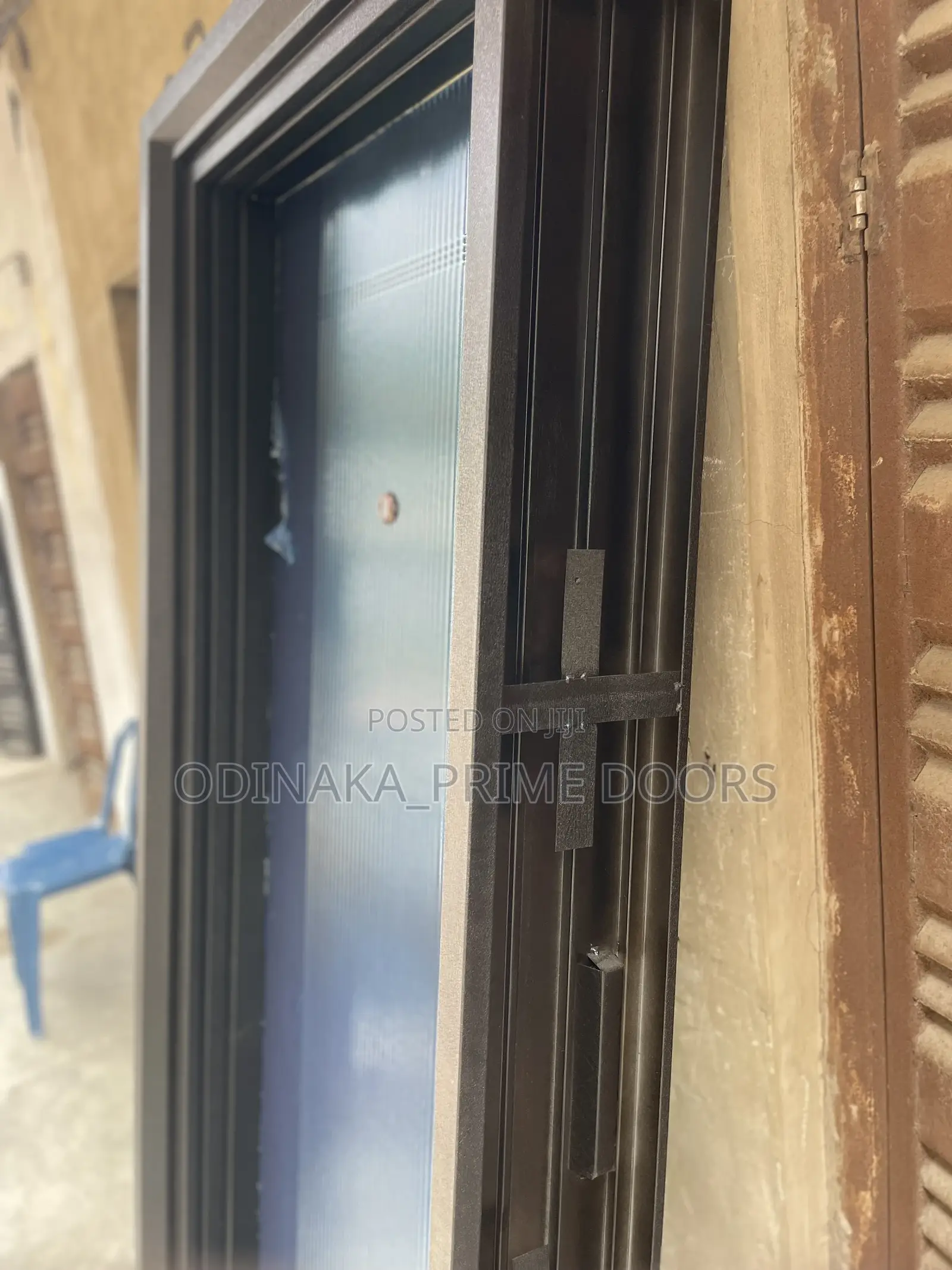 7ft by 3ft Jinhua Metal Door (9 Inches Frame)Plain Black)