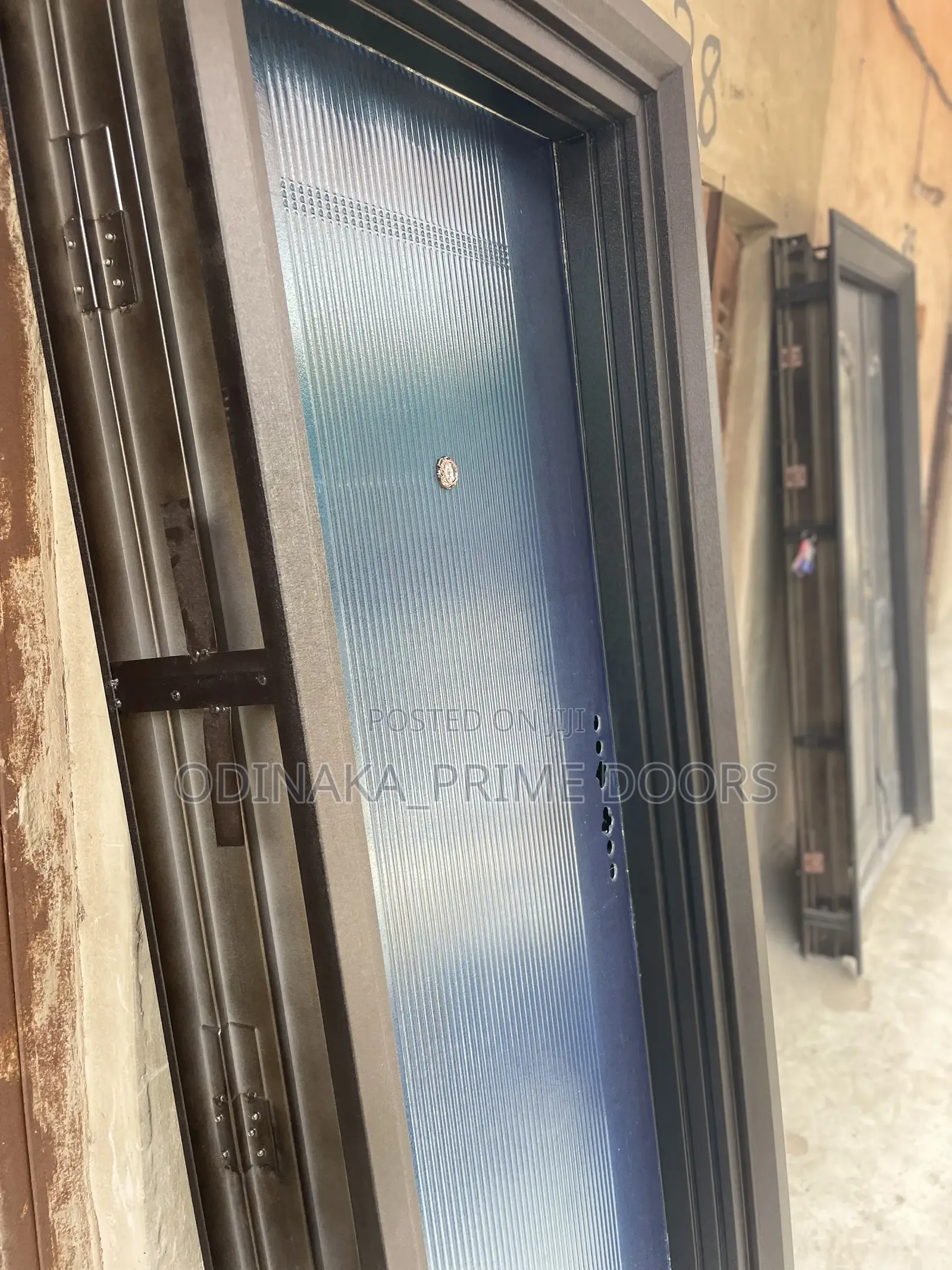 7ft by 3ft Jinhua Metal Door (9 Inches Frame)Plain Black)