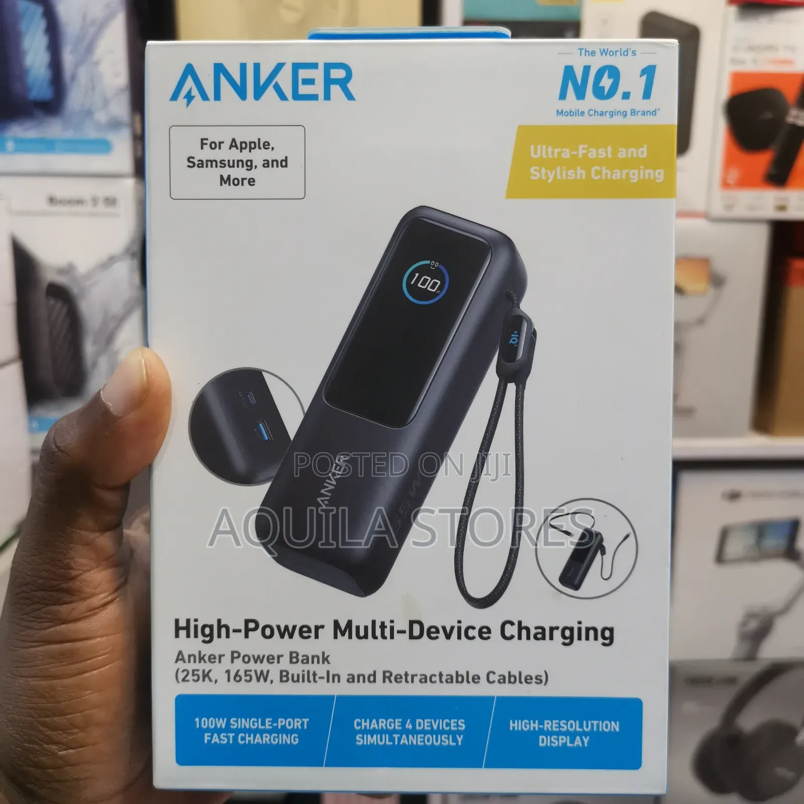 Anker Laptop Power Bank (, 165w, Built-in and Retractable Cables)