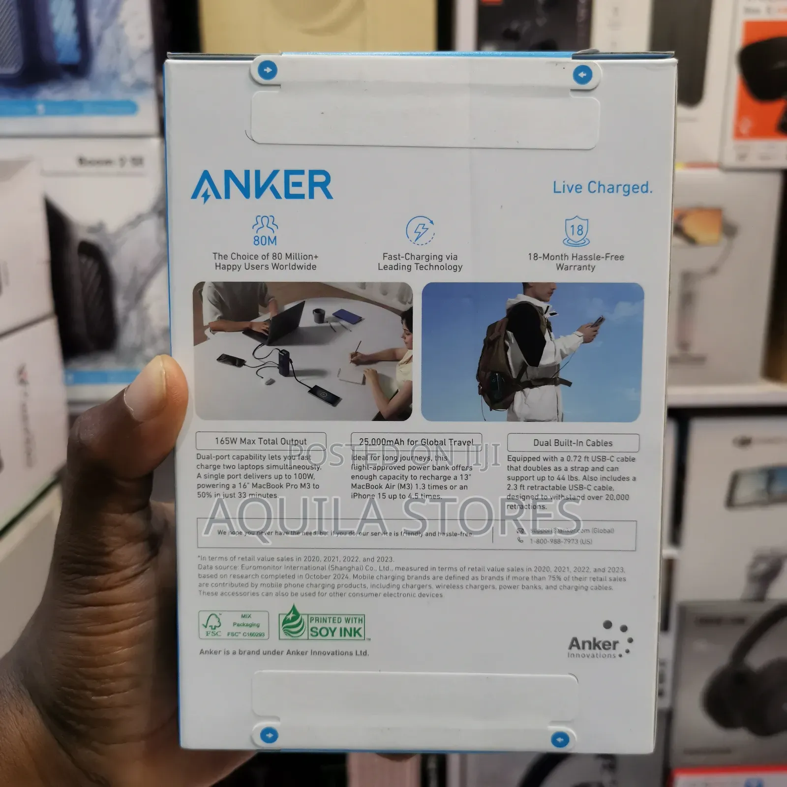 Anker Laptop Power Bank (, 165w, Built-in and Retractable Cables)