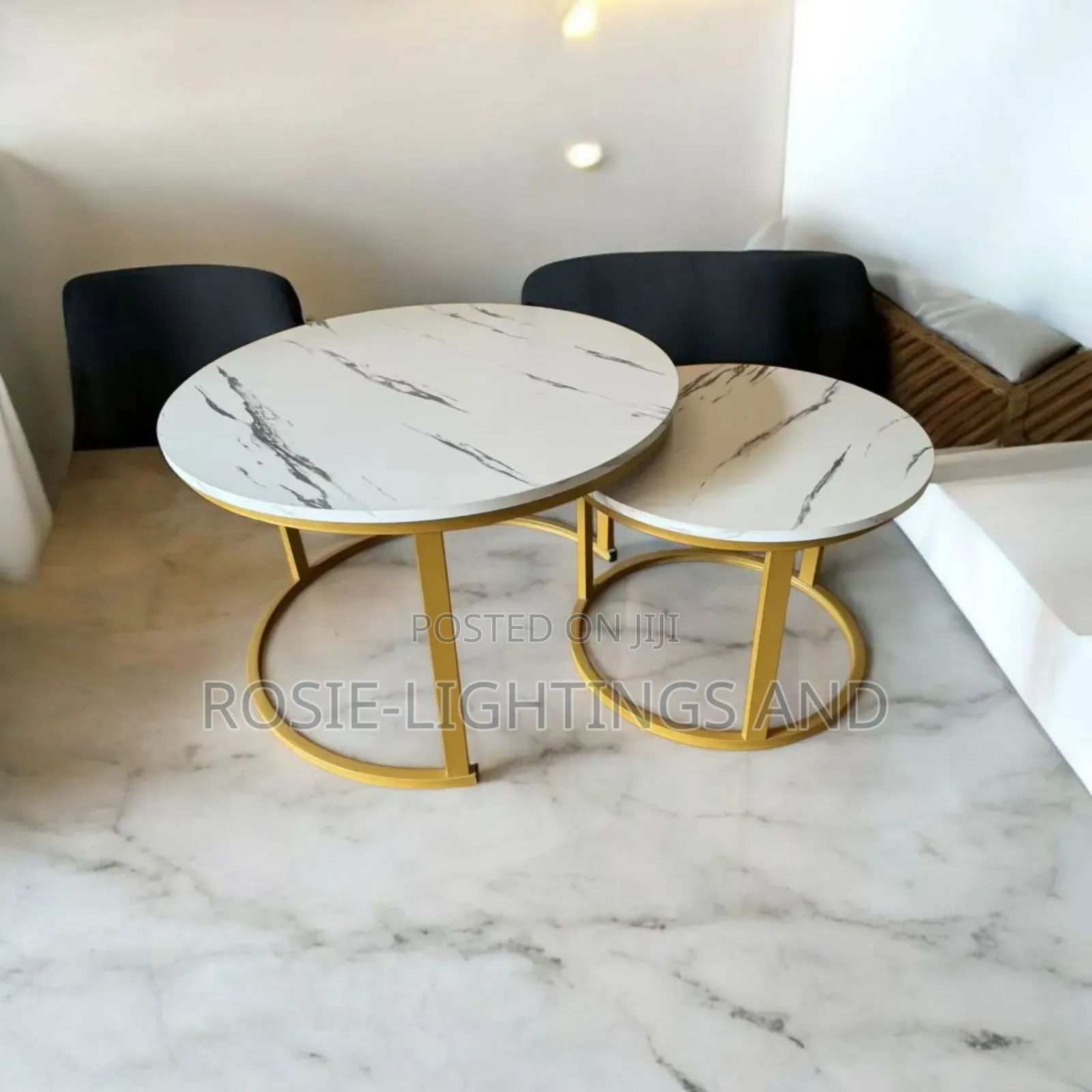 Modern Luxury Wood Style Coffee Table ( Chrome Gold Metal Base)