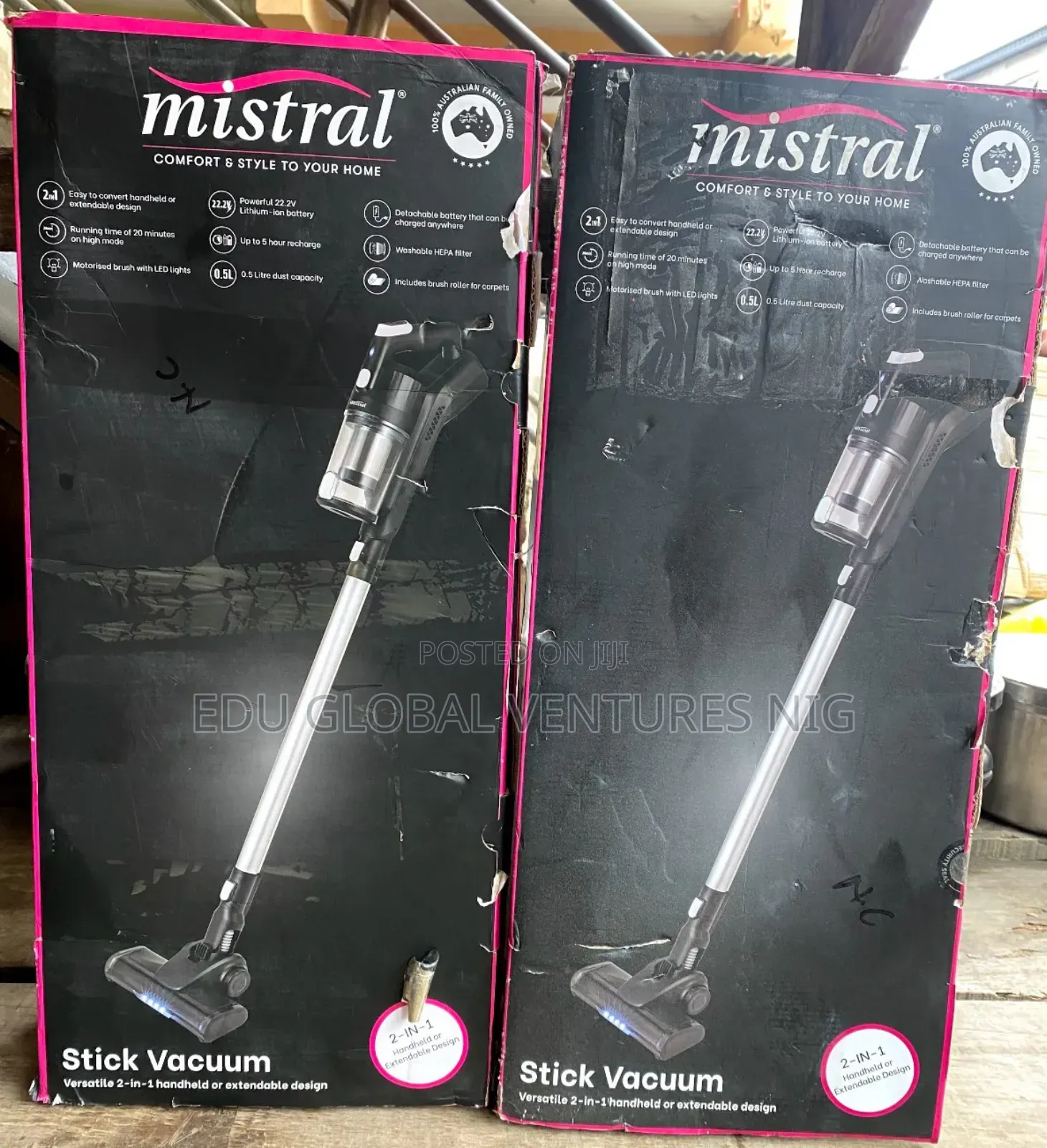Mistral Rechargeable Stick Vacuum Cleaner. 22.2volts